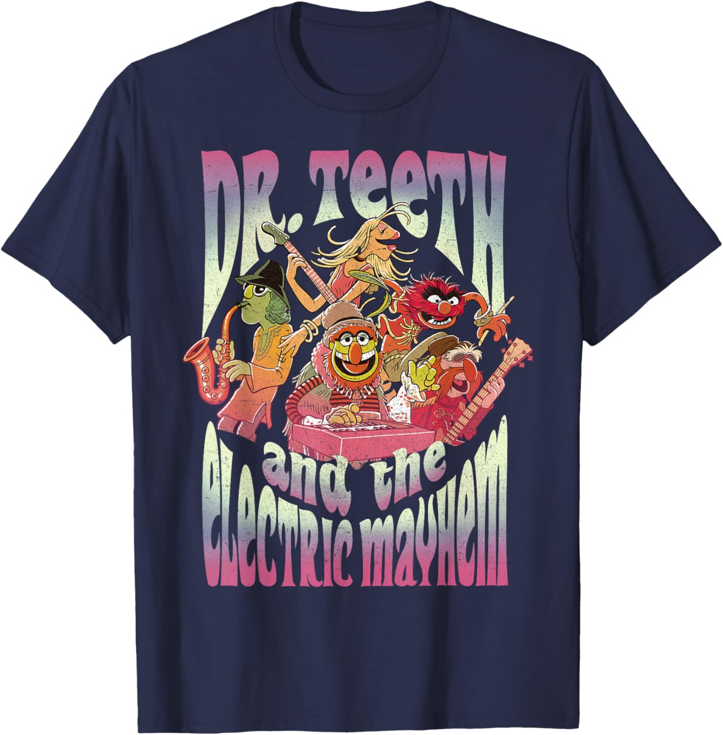 Disney Muppets Dr. Teeth Electric Mayhem T-Shirt Fun Graphic Tee - 4