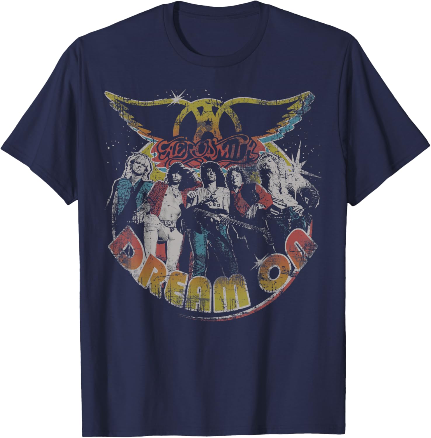 Aerosmith Dream On Portrait T-Shirt for Unisex Adults in Black - 2