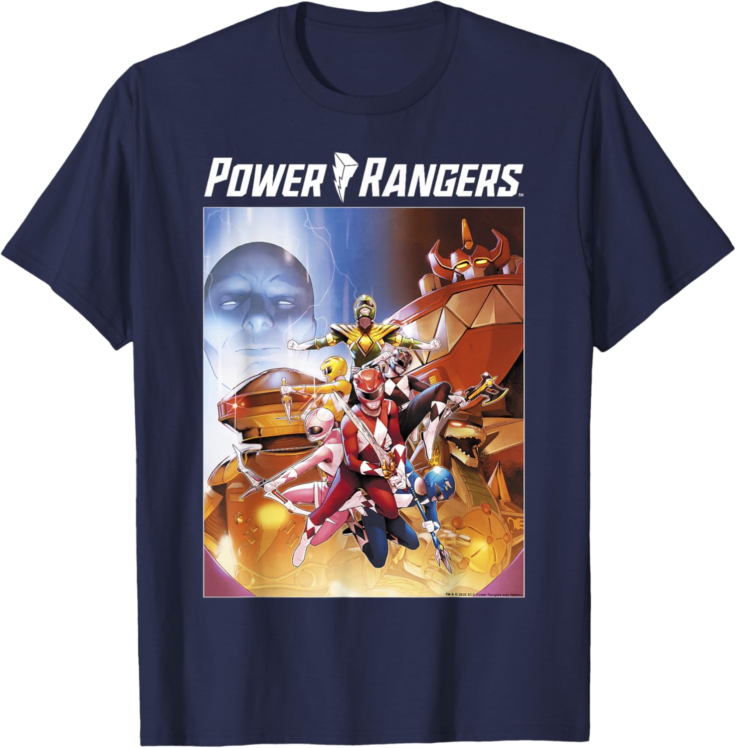 Power Rangers Rainbow Color Action Group Shot Poster T-Shirt for Fans - 1