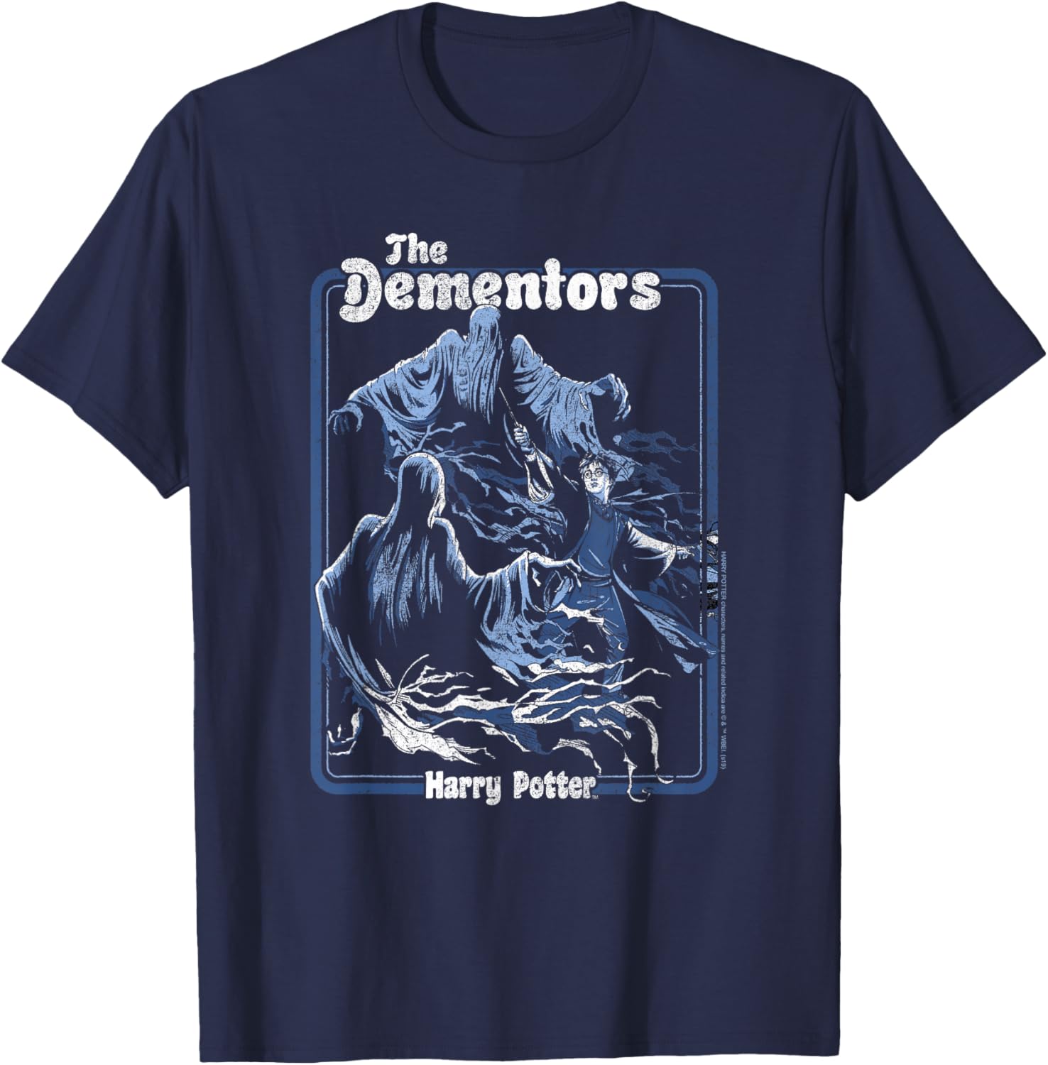 Harry Potter Dementors Kiss Vintage T-Shirt Black Classic Fit Crew Neck - 7
