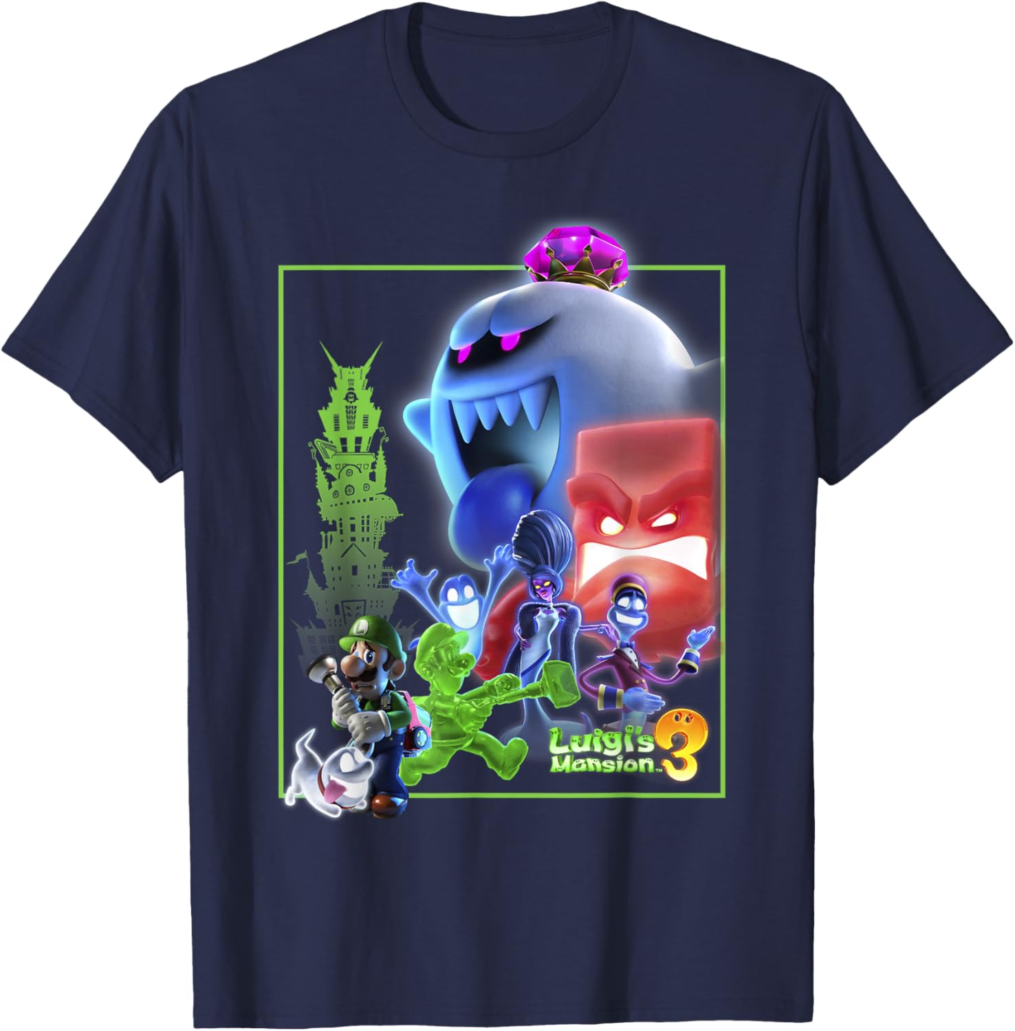 Luigi's Mansion 3 Collage Poster T-Shirt for Gamers and Fans - 4