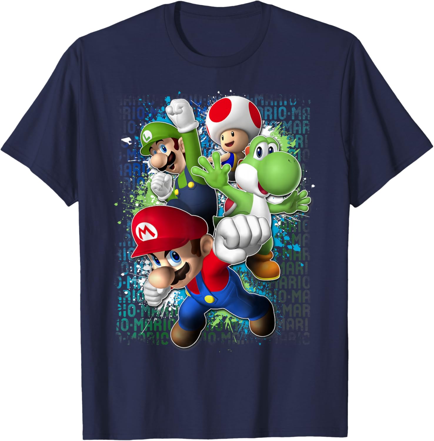 Nintendo Super Mario Luigi Paint Splatter T-Shirt for Fun Fans - 2