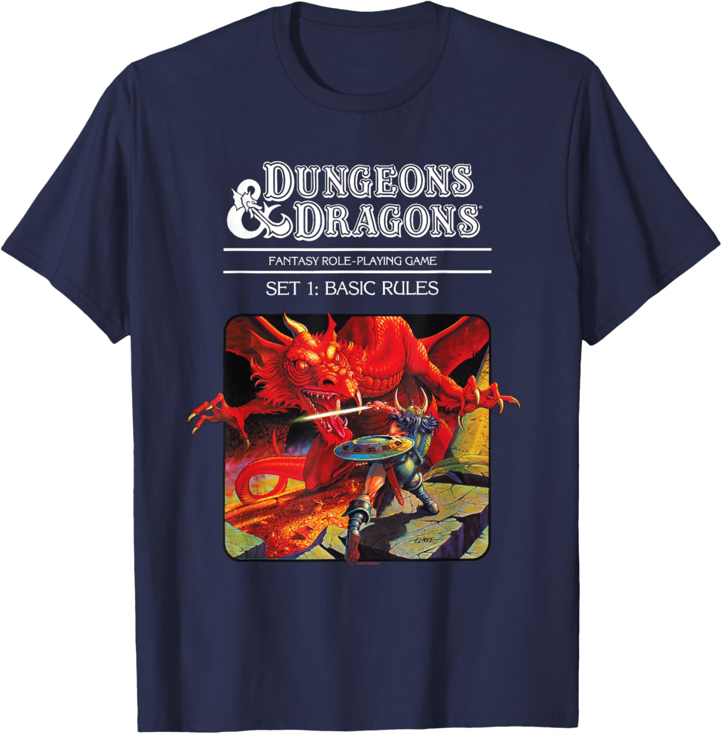 Vintage Dungeons & Dragons Basic Rules Cover T-Shirt for Fans and Gamers - 2