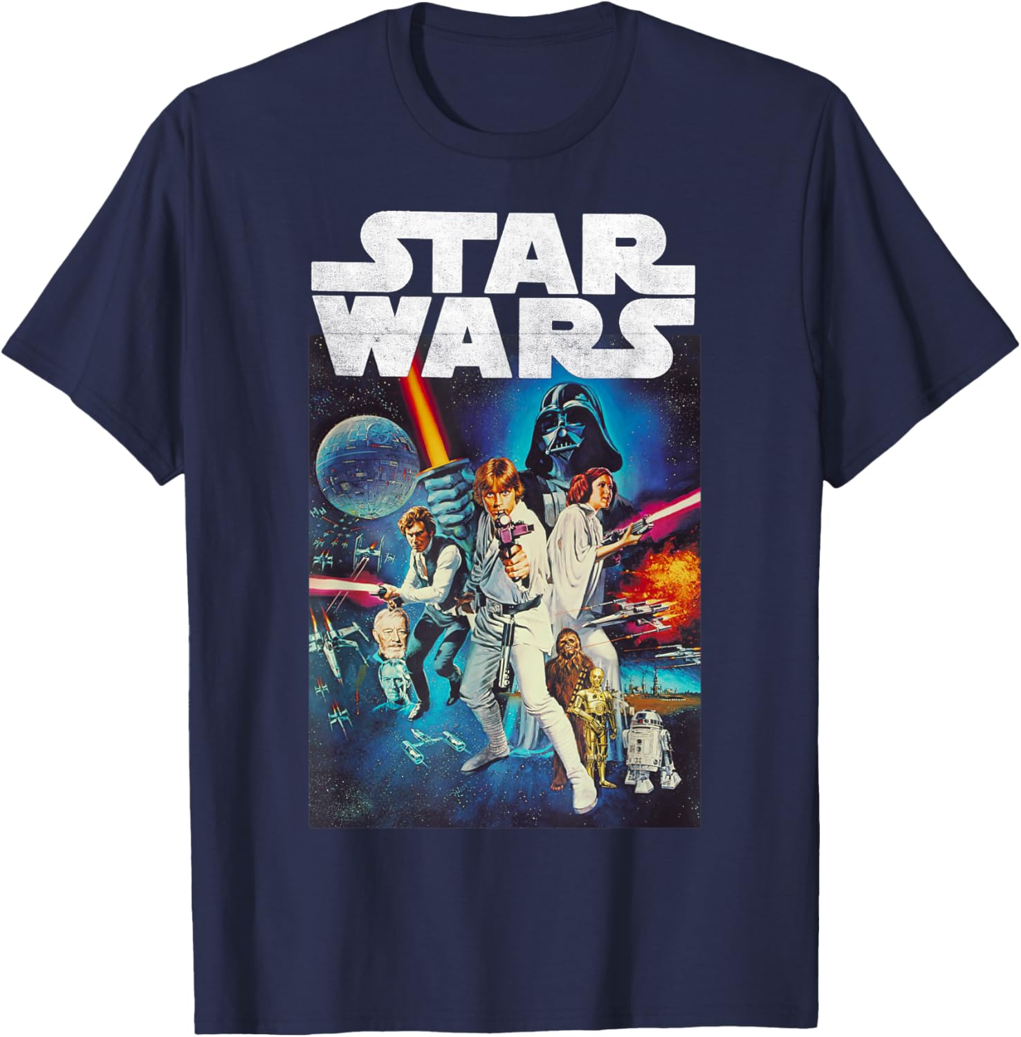 Star Wars Vintage Cast Poster T-Shirt for Disney Fans and Collectors - 10