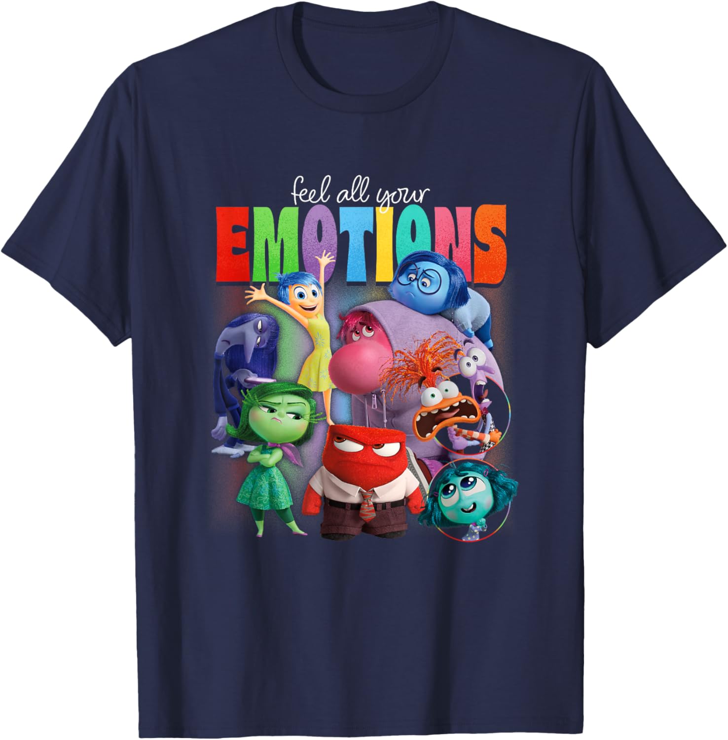 Disney Pixar Inside Out 2 Feel All Your Emotions Vintage T-Shirt - 1