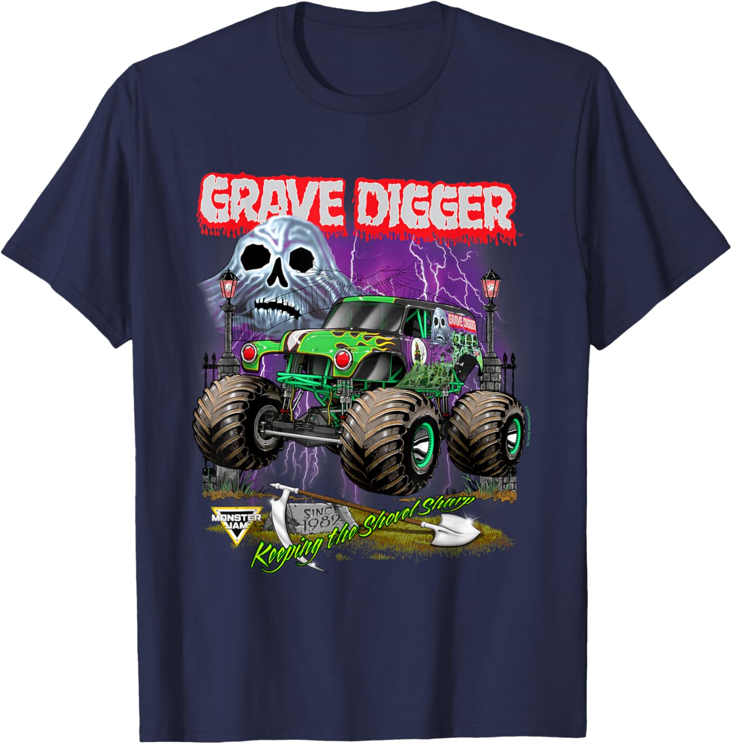 Monster Jam Grave Digger Shovel Sharp T-Shirt for Fans and Collectors - 3