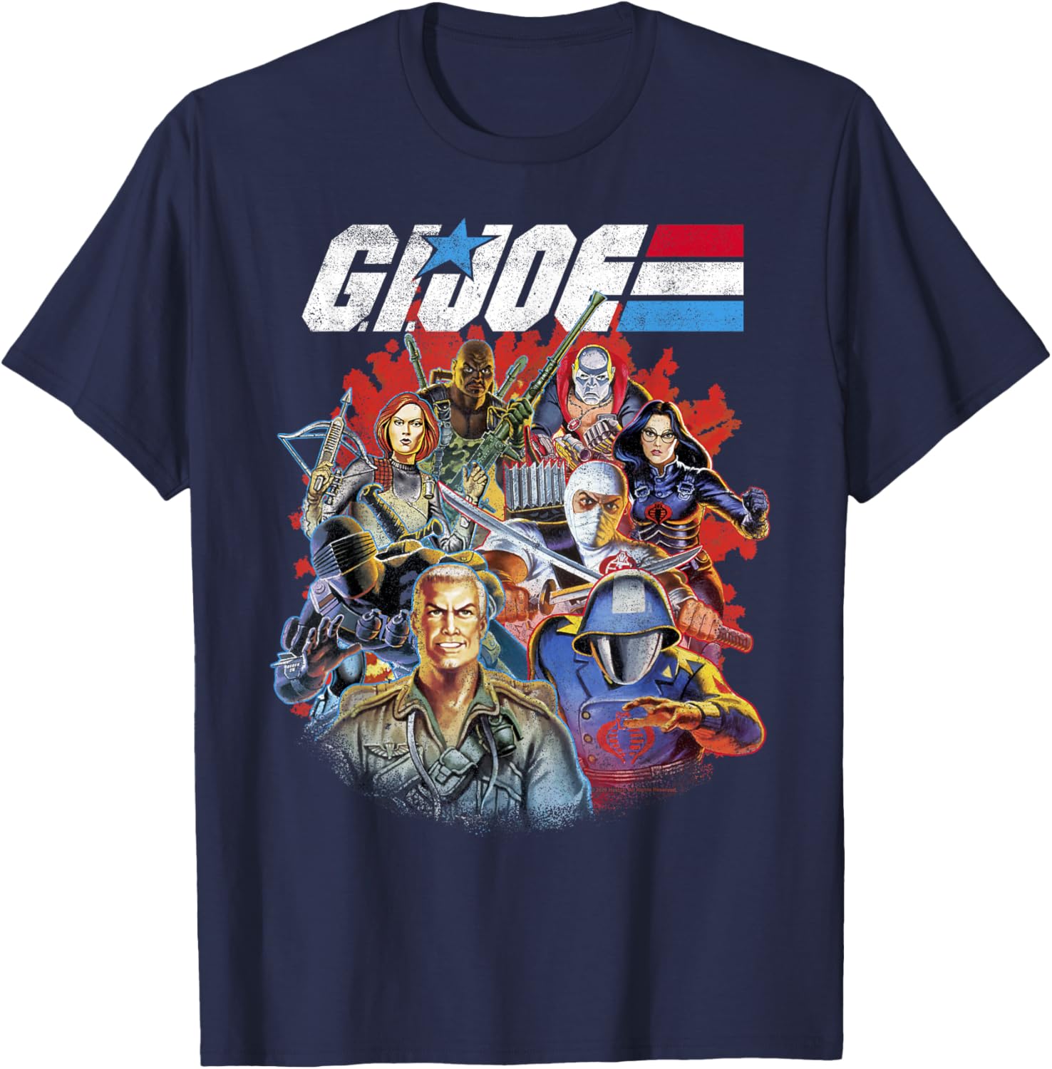 G.I. Joe Retro Group Shot T-Shirt with American Hero Fade Logo - 1