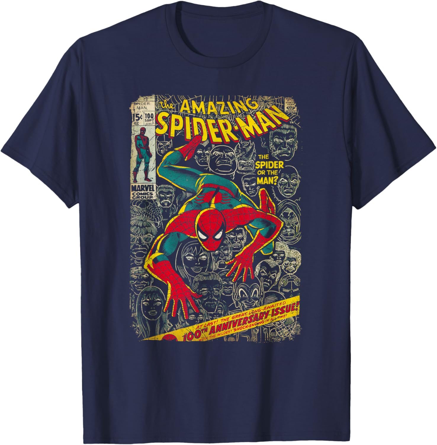 Marvel Spider-Man Comic Book Anniversary Short Sleeve T-Shirt for Fans - 3