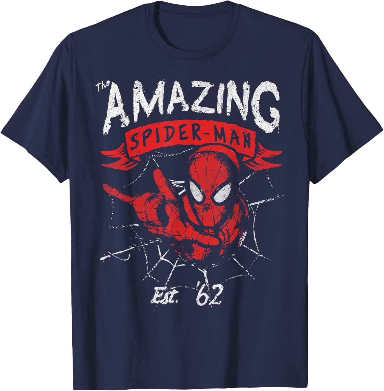 Amazing Spider-Man Grunge Graphic T-Shirt for Superhero Fans - 2