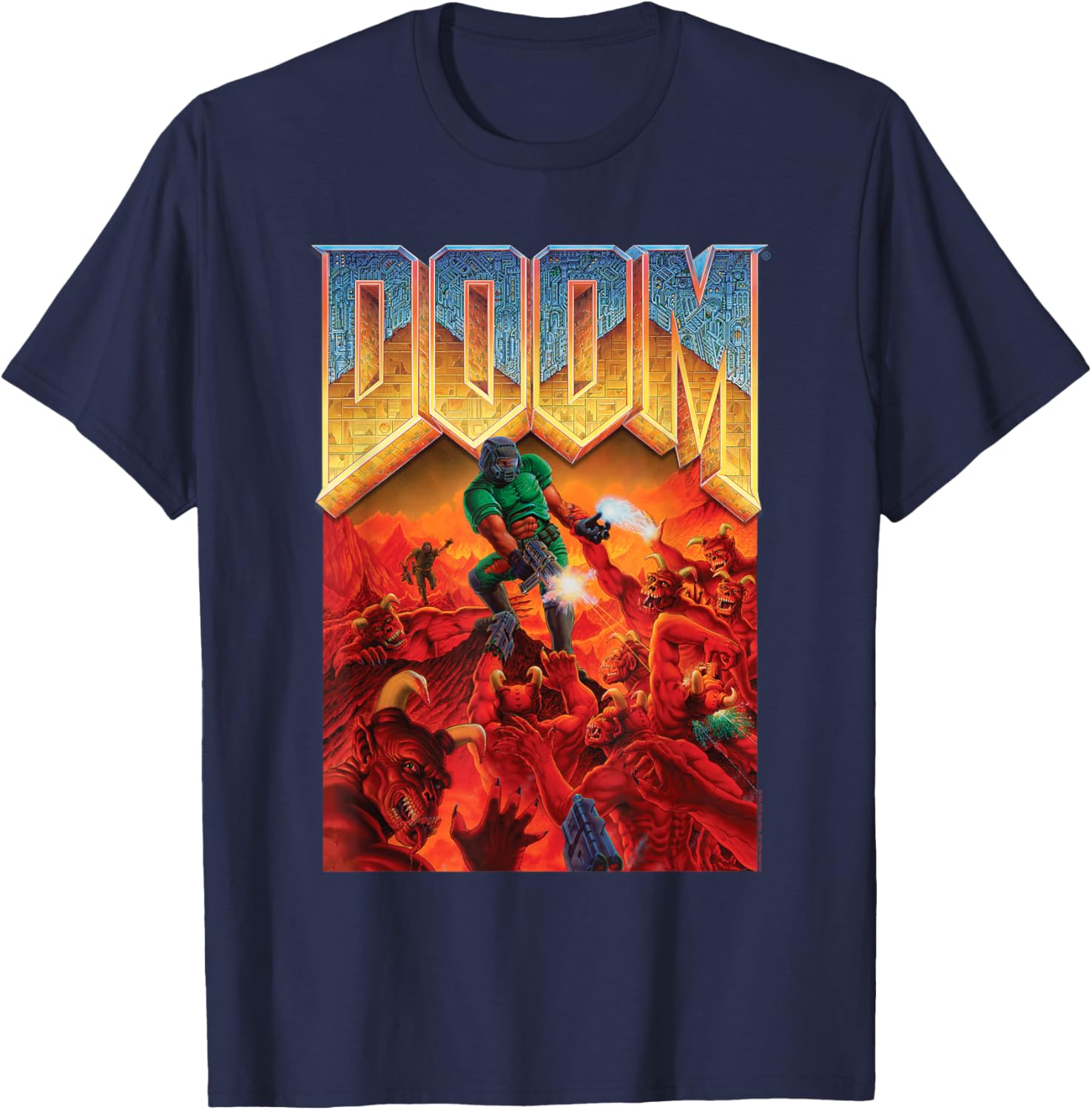 DOOM 1993 Video Game Cover Art T-Shirt for Retro Game Fans - 2