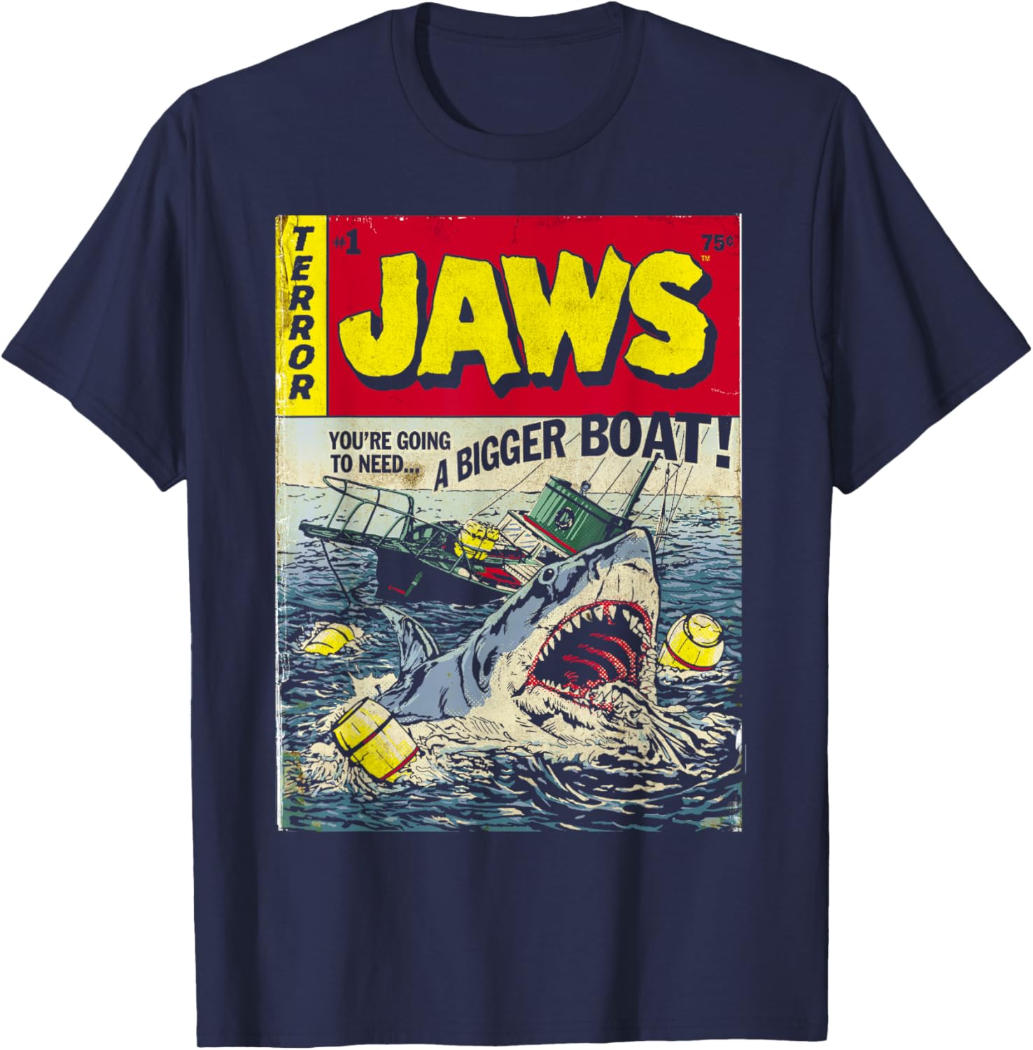 Jaws Pulp Attack Comic Cover T-Shirt for Shark Lovers and Fans - 9