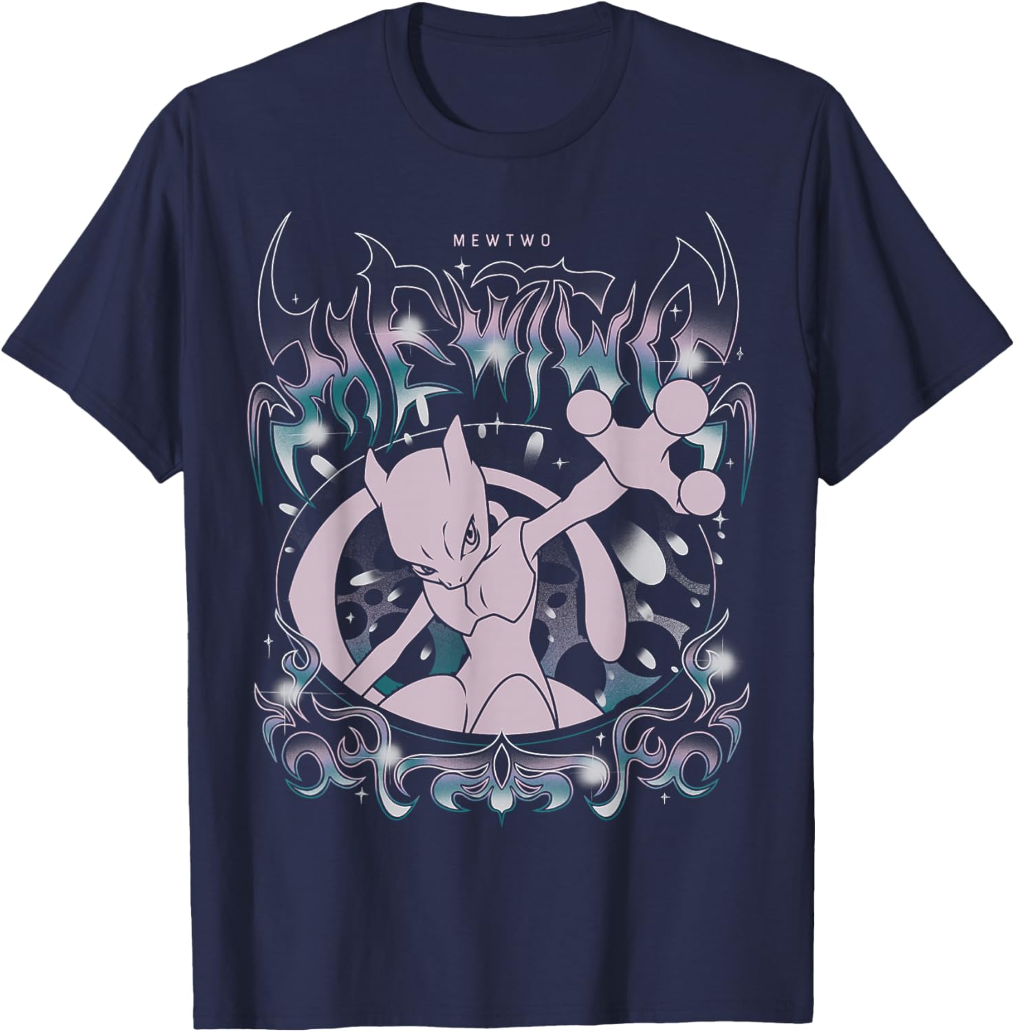 Mewtwo Grunge Oversized T-Shirt for Pokémon Fans - Stylish & Comfy Apparel - 3