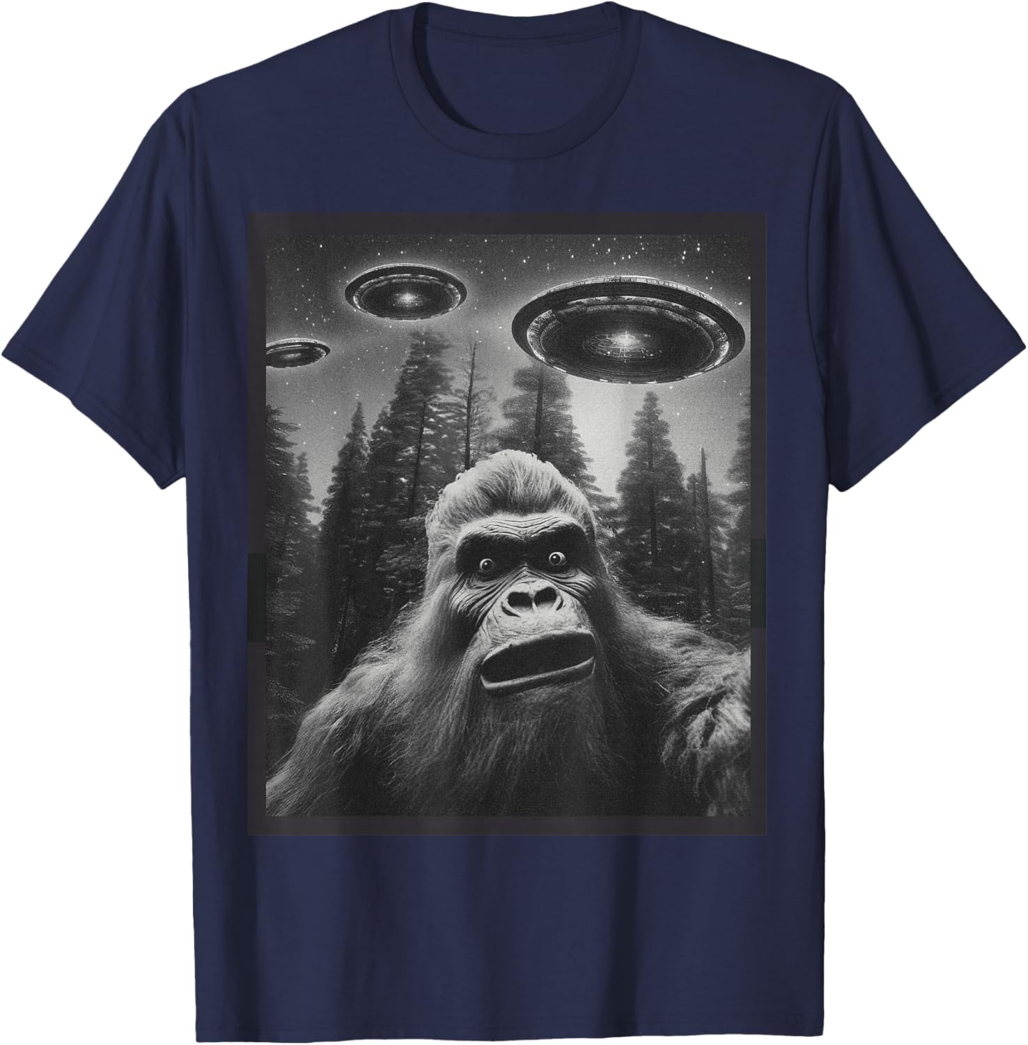 Funny Bigfoot Alien Cat Graphic Tee for Men and Women - Unique T-Shirt - 23