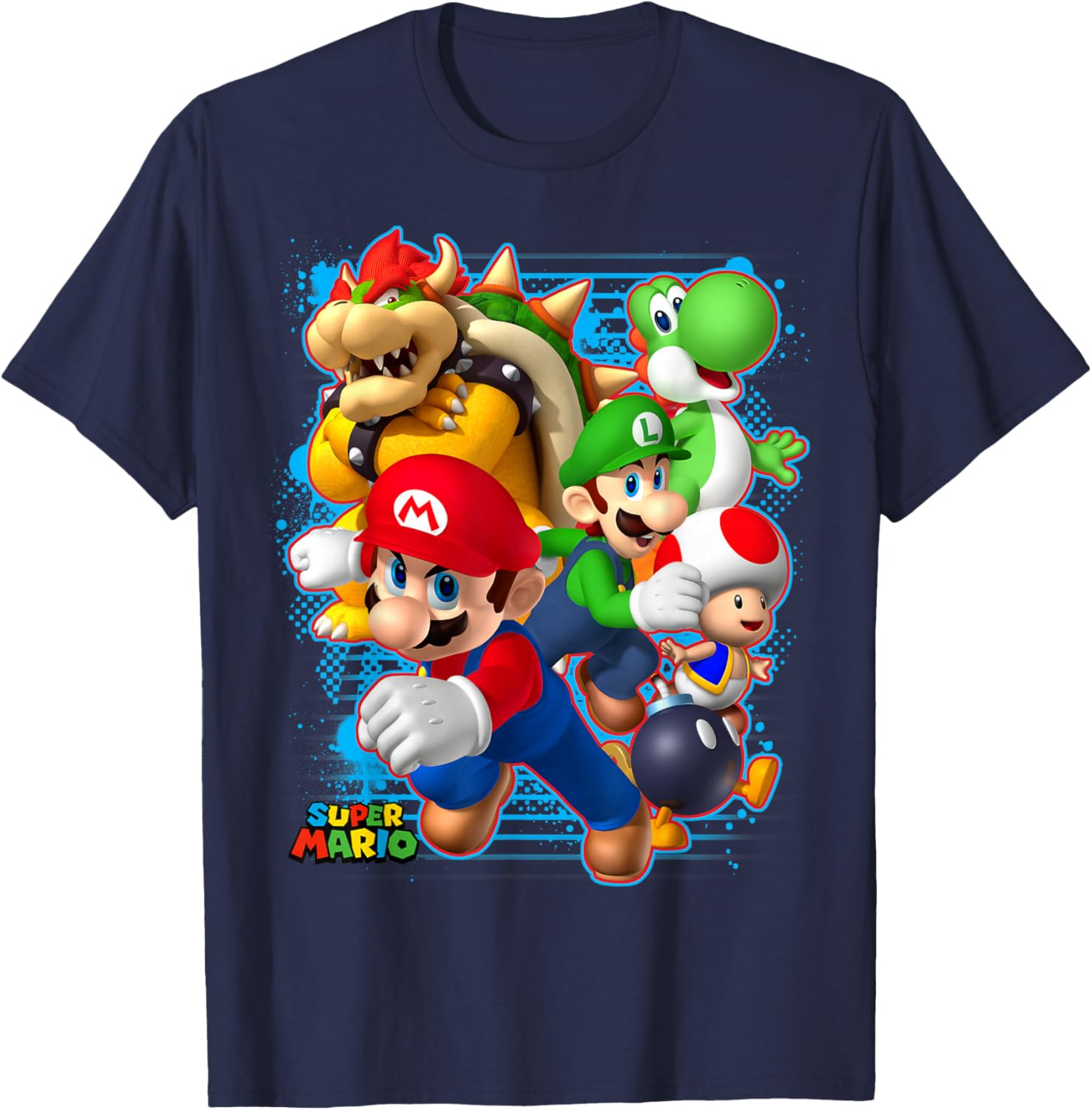 Nintendo Super Mario Luigi Bowser Spray Paint T-Shirt for Gamers - 3