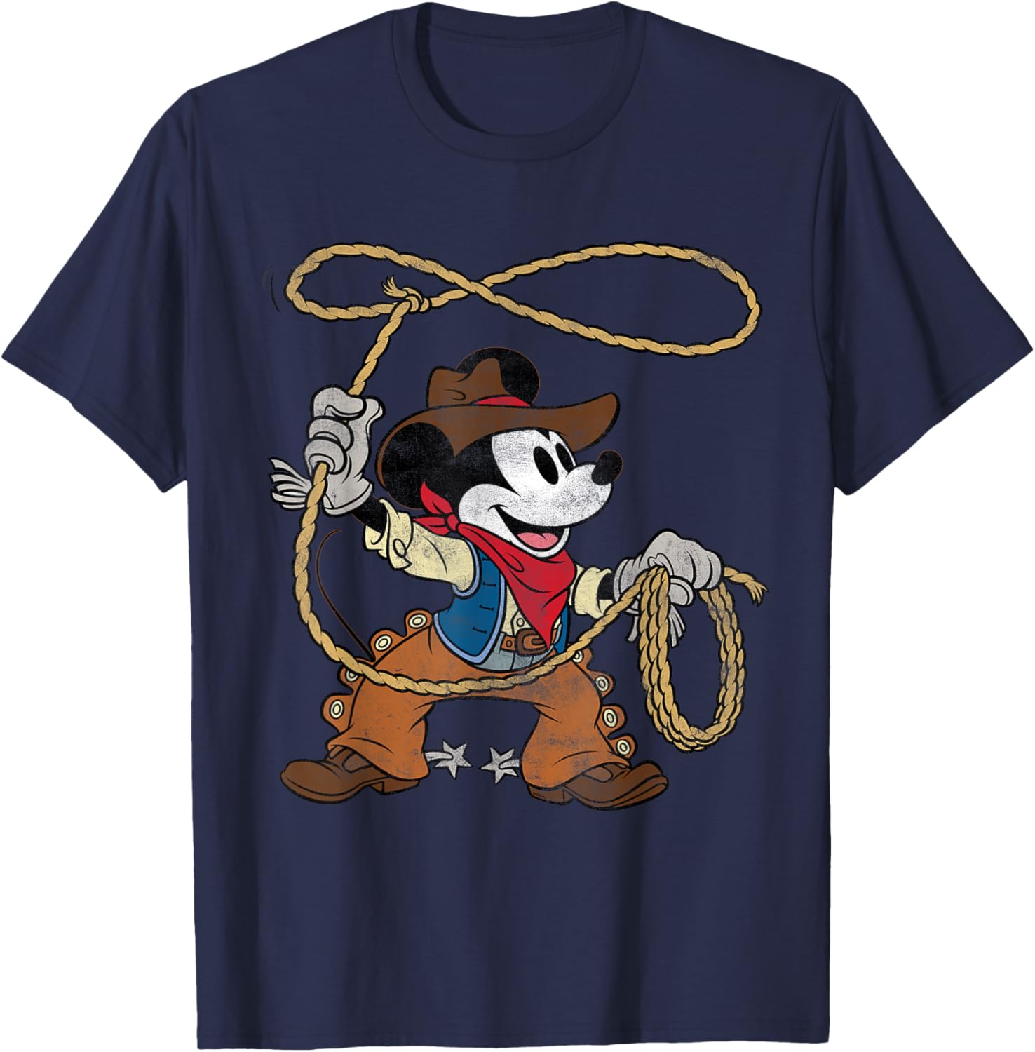 Vintage Mickey Mouse Cowboy T-Shirt for Fun Western Style Fashion - 1