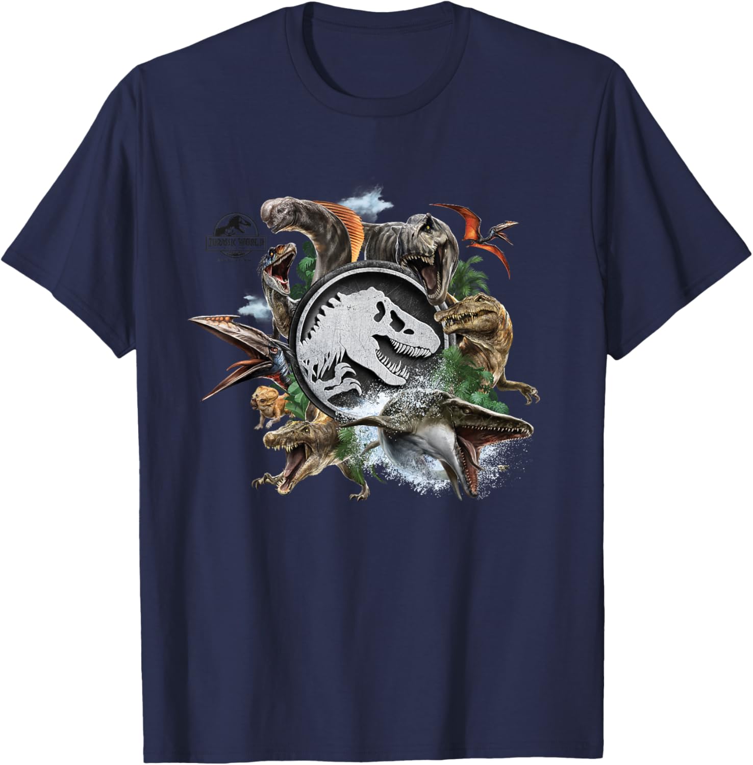 Jurassic World Rebirth Circle Logo Dinosaur T-Shirt for Fans and Collectors - 13