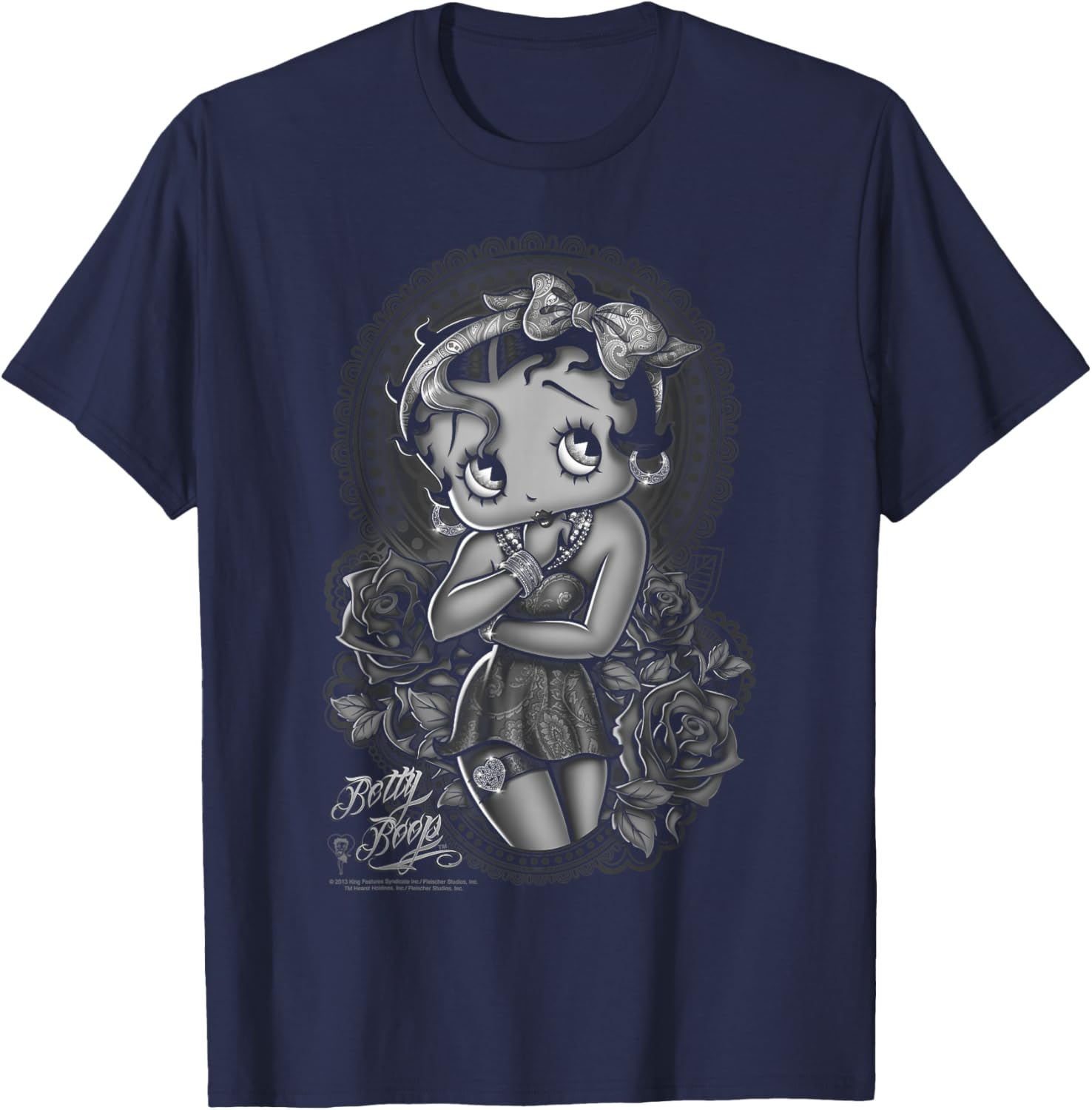 Betty Boop Fashion Roses T-Shirt for Trendy Style and Comfort - 6