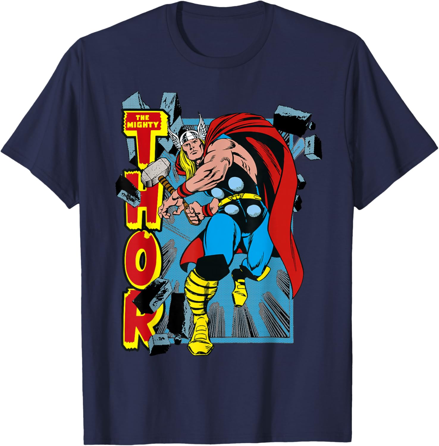 Marvel Classic The Mighty Thor Break Through Poster T-Shirt for Fans - 6