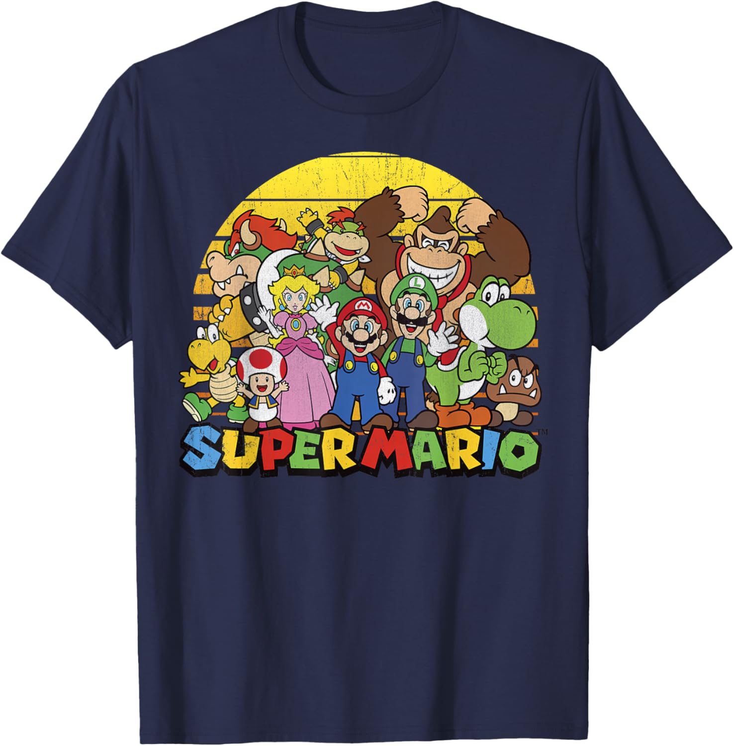 Vintage Nintendo Super Mario Group Portrait T-Shirt for Fans - 6