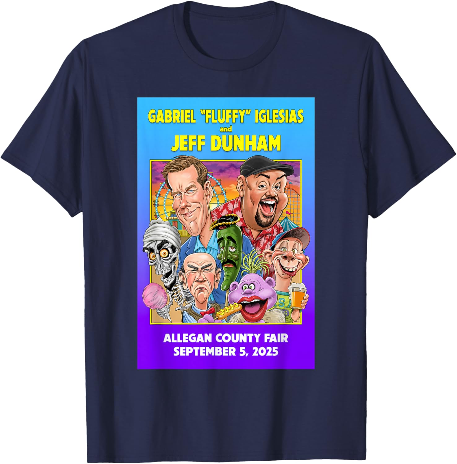 Gabriel Iglesias Jeff Dunham Allegan County Fair 2025 T-Shirt for Fans - 6