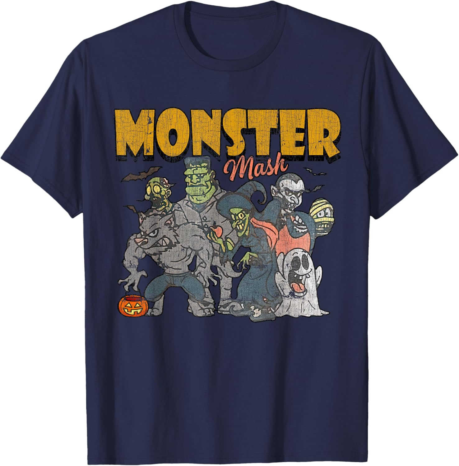 Funny Vintage Ghost Halloween T-Shirt - Monster Mash Design for Spooky Fun - 24