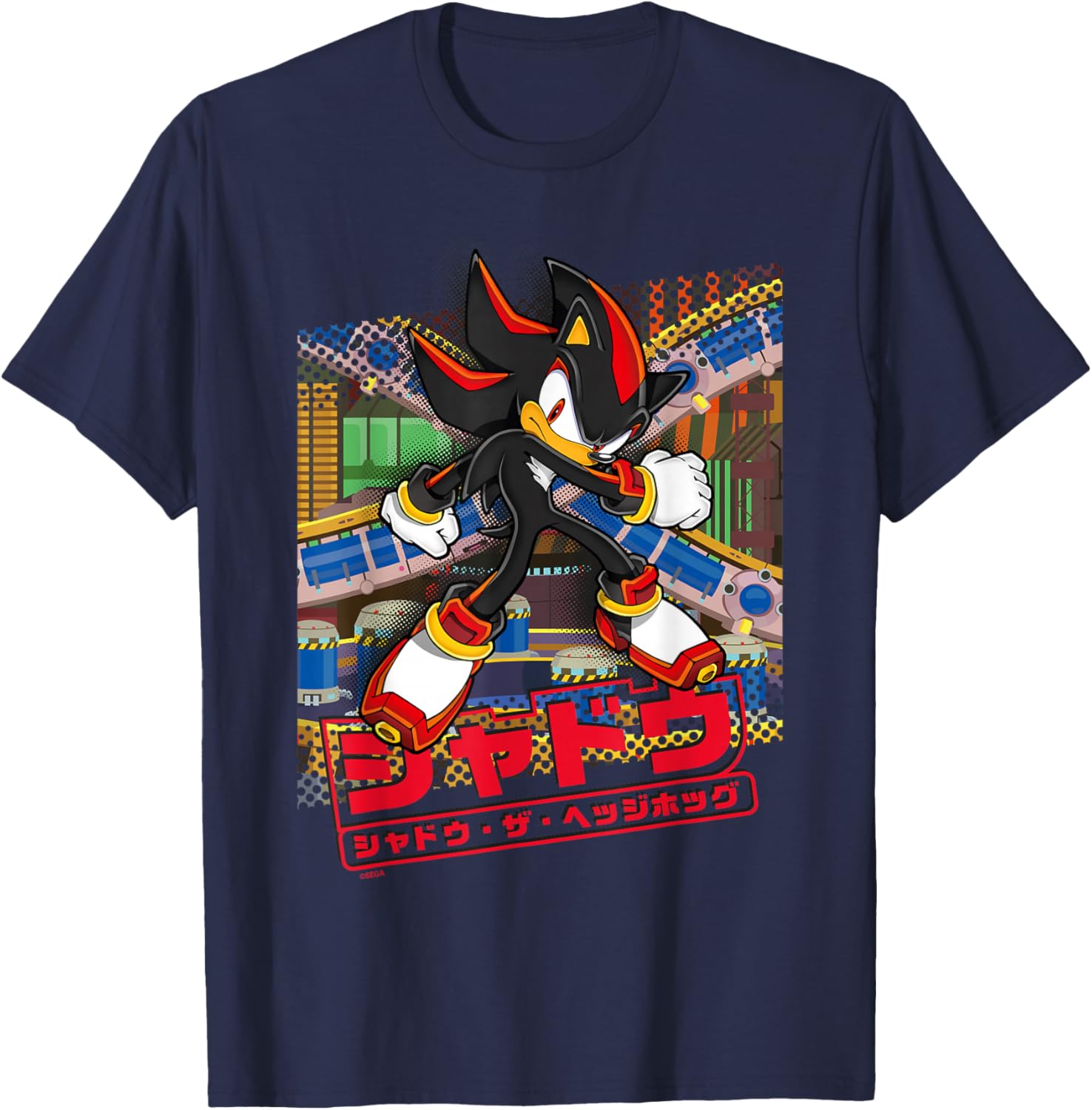 Sonic the Hedgehog Shadow T-Shirt Japanese Logo Fun Graphic Tee - 32