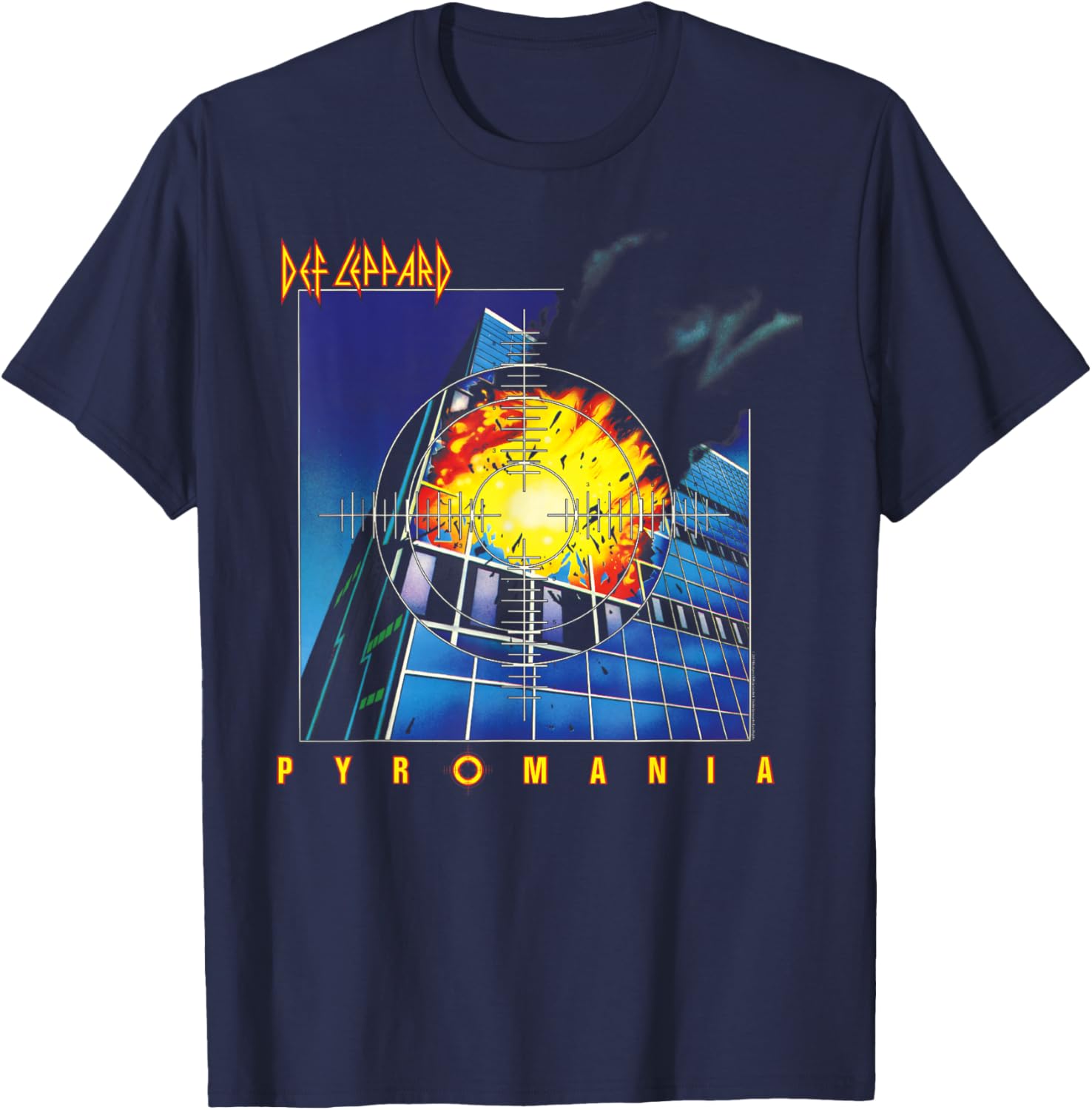 Def Leppard Pyromania Black Cotton T-Shirt Classic Fit Short Sleeve Adult - 3