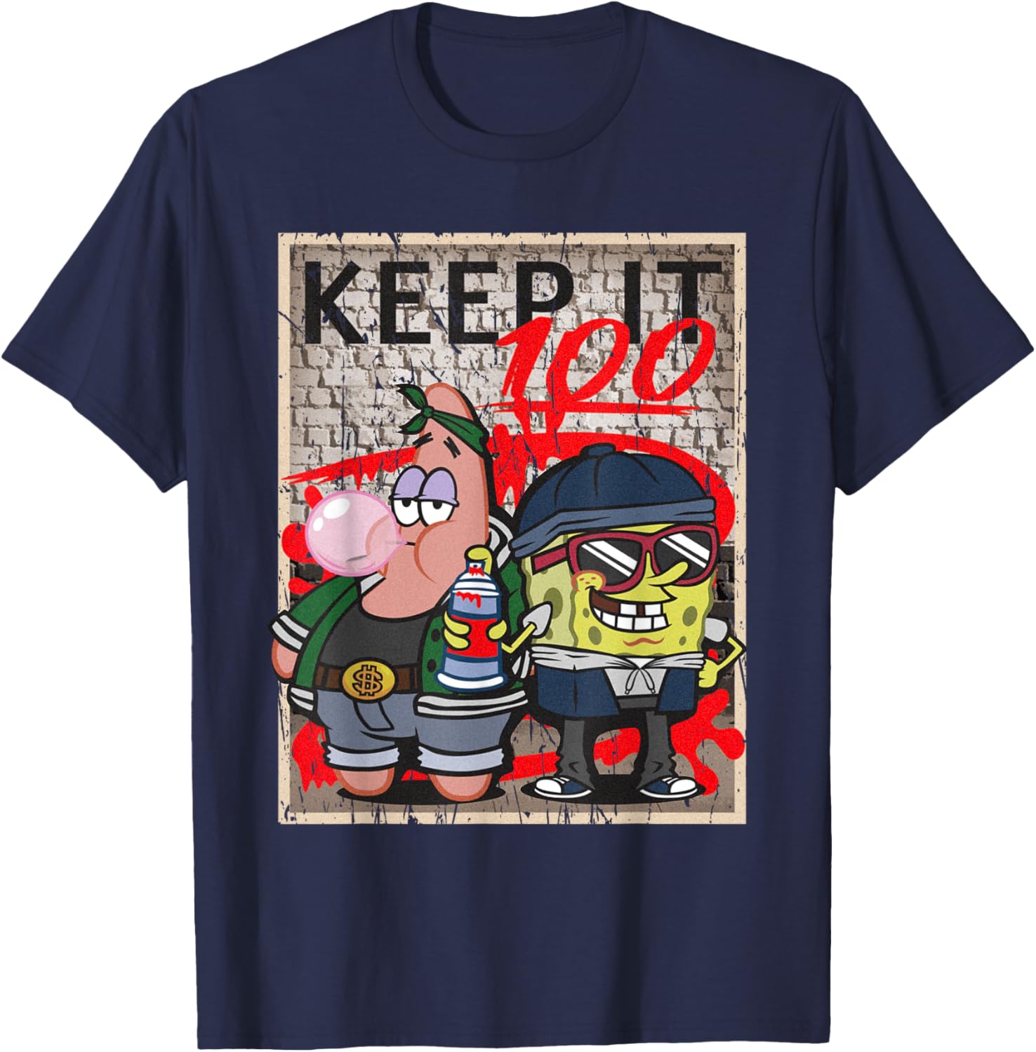 Mademark x SpongeBob SquarePants Hip Hop Graffiti T-Shirt for Fans - 1