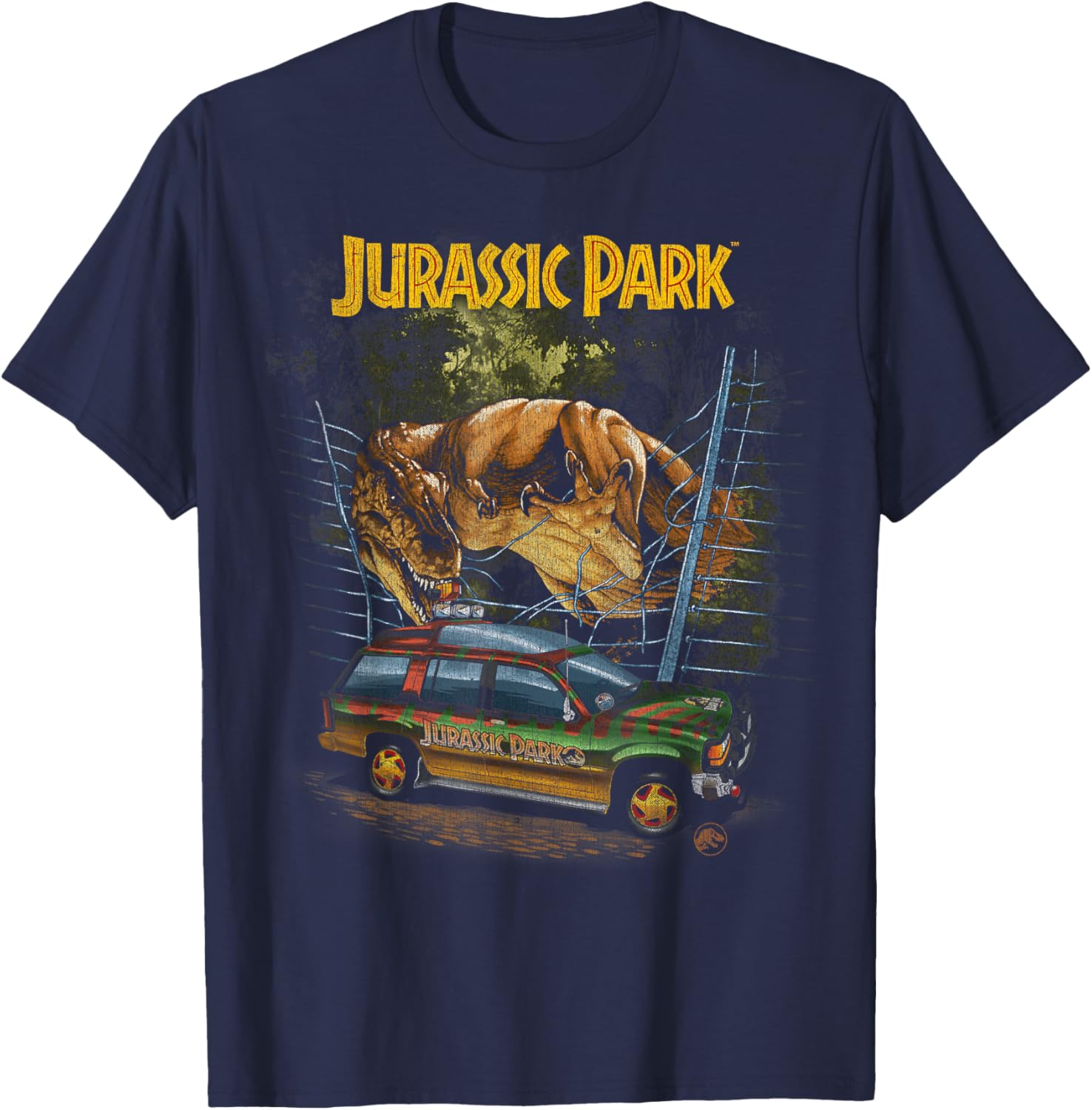 Jurassic Park Vintage T-Rex Break Out Tee for Dinosaur Lovers - 1