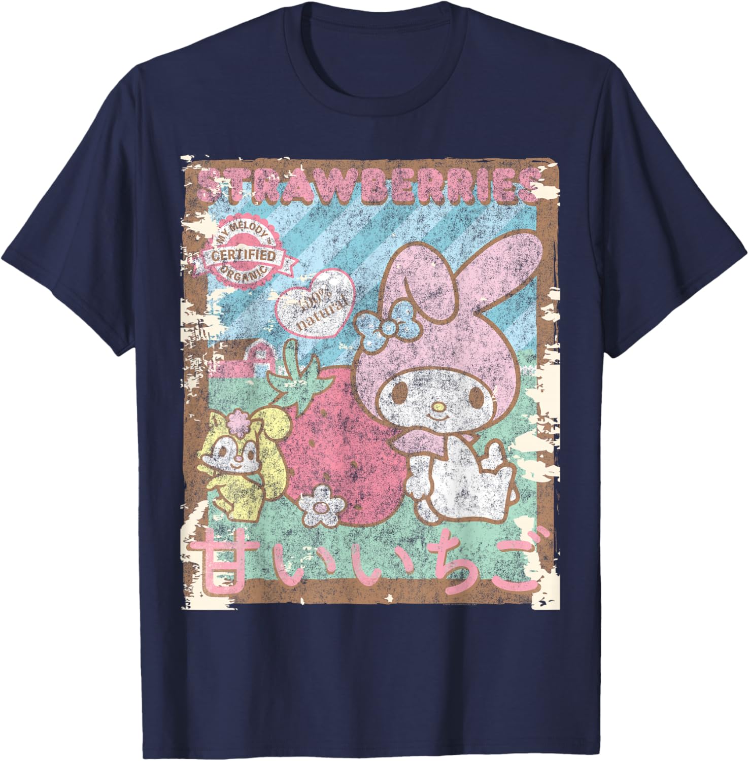 My Melody Strawberry Picking Short Sleeve T-Shirt for Fun Farm Days - 12