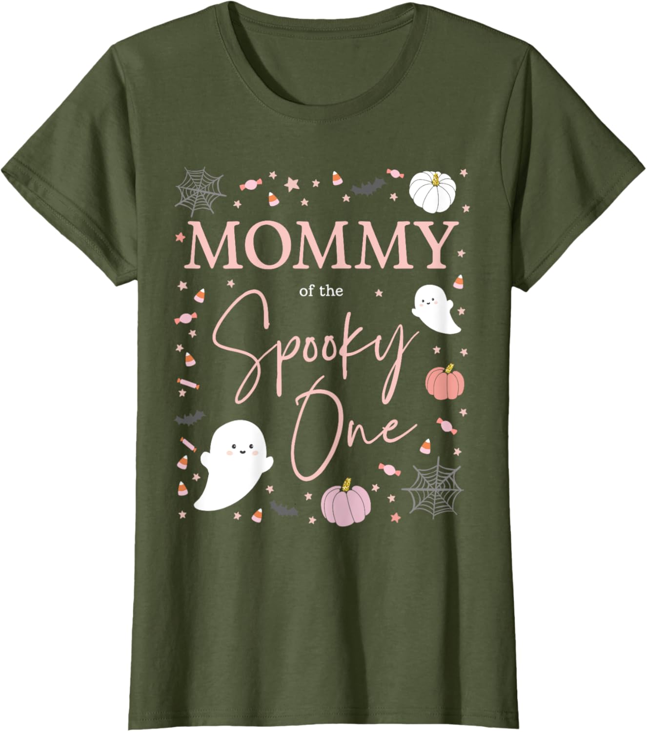 Cute Mommy of the Spooky One Pink Halloween T-Shirt for Girls 1st Birthday - 6