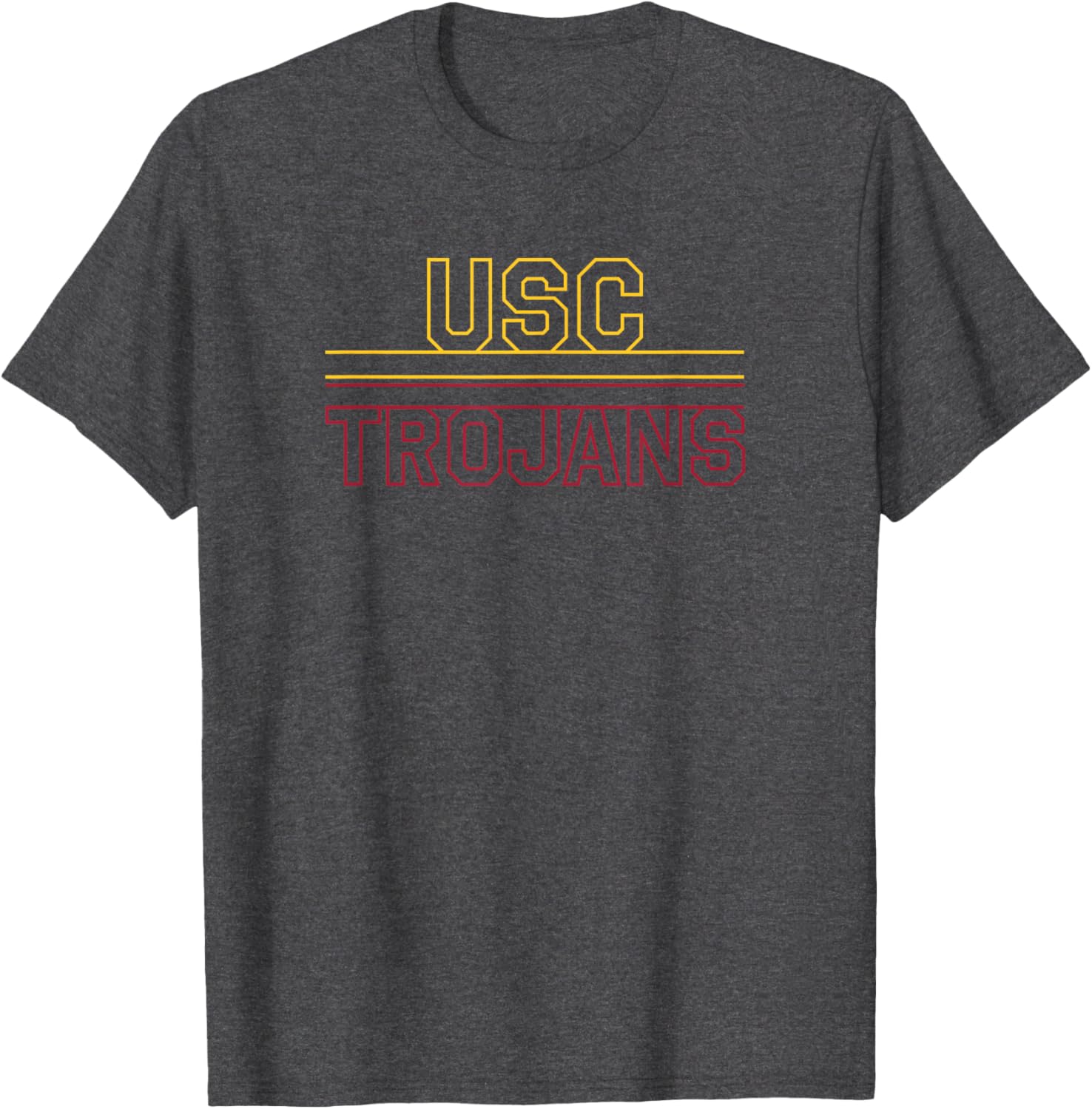 USC Trojans Gold Cardinal T-Shirt with Stack Block Logo for Sports Fans - 2