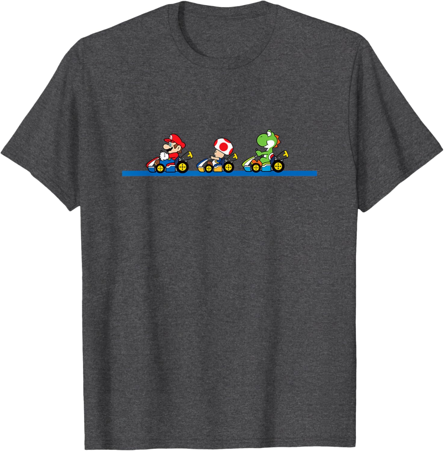 Vintage Mario Kart T-Shirt featuring Yoshi, Toad, and Mario Racing Fun - 19