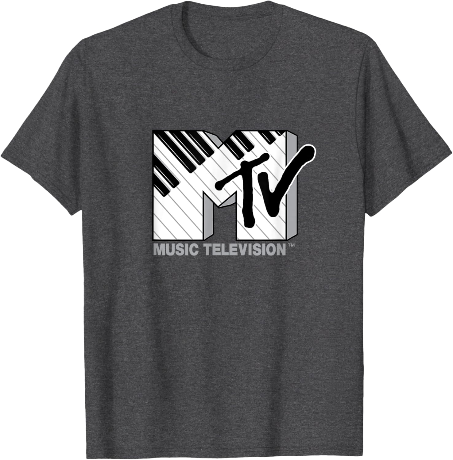 Mademark x MTV Official Logo T-Shirt with Black and White Piano Keys - 19