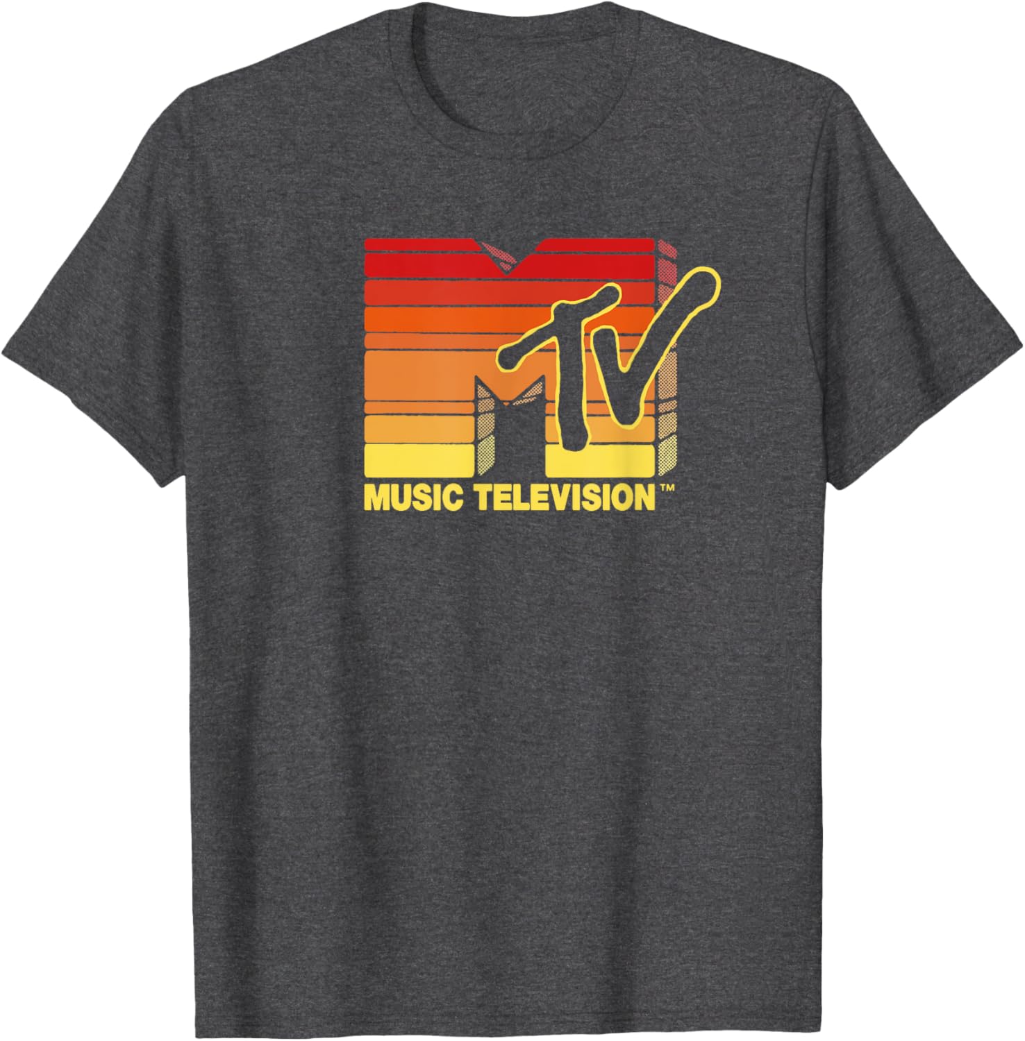 Mademark x MTV Vintage Sun Stripes Logo T-Shirt for Trendy Style - 3