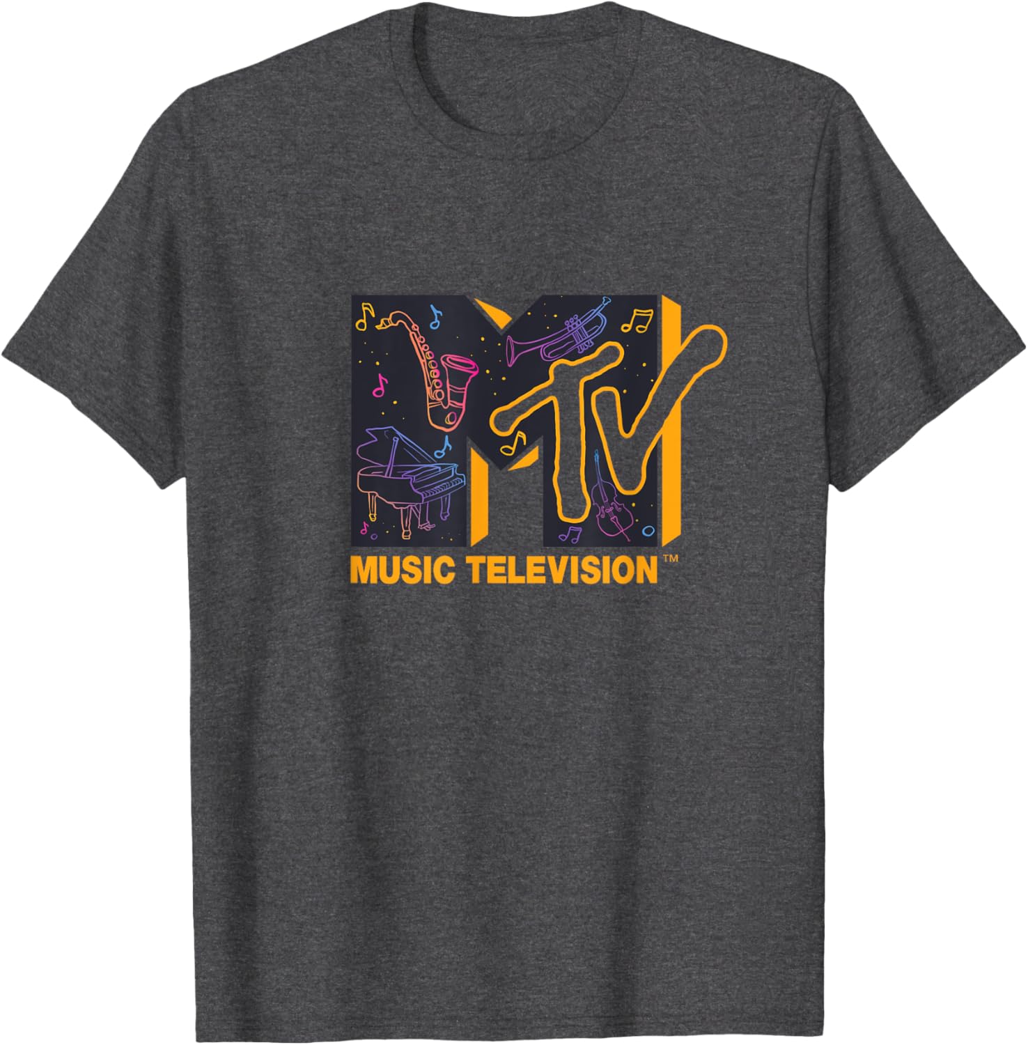 Mademark x MTV Colorful Orchestra Instruments Logo T-Shirt for Music Lovers - 4