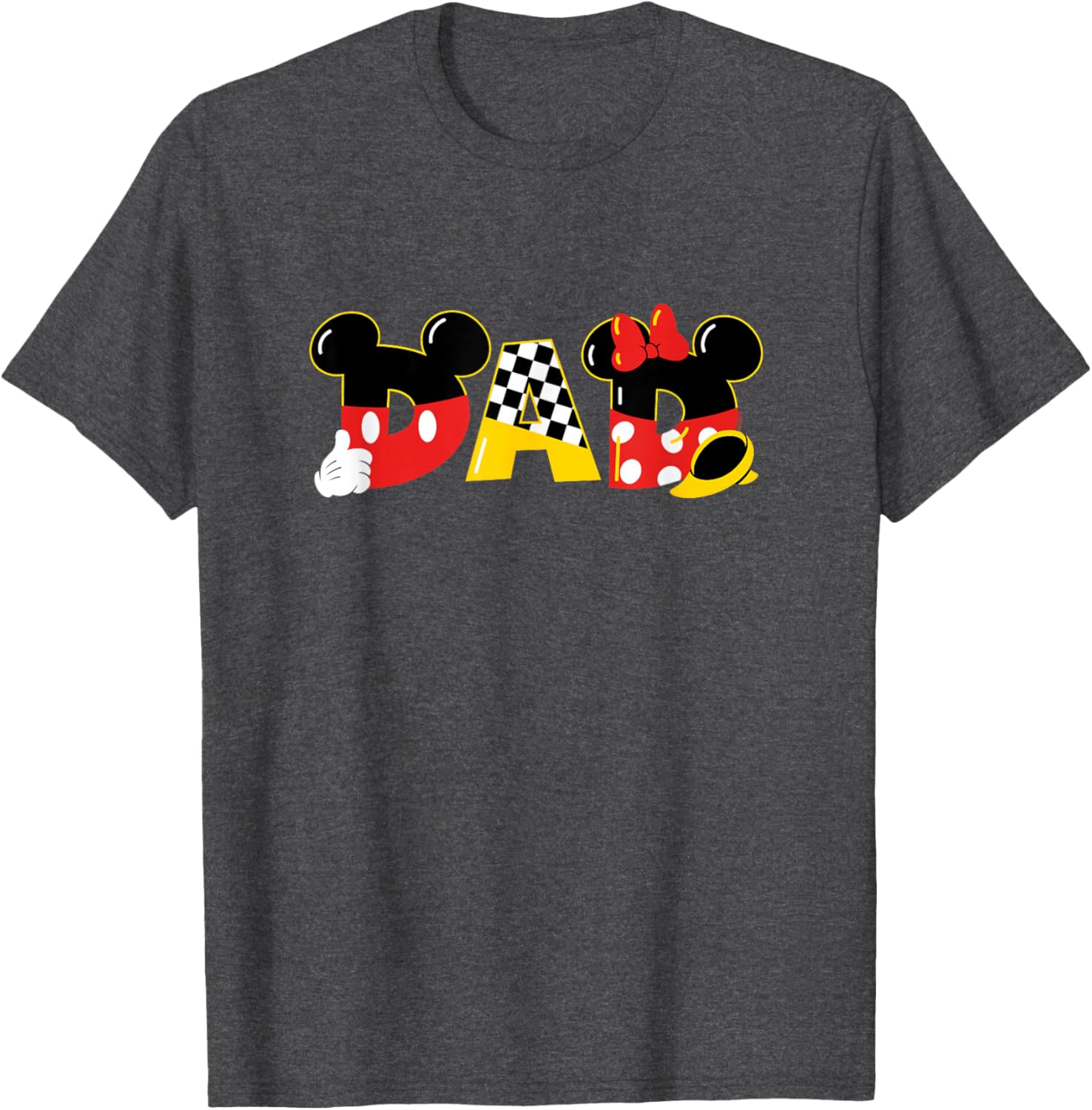 Disney Mickey and Minnie Mouse Dad T-Shirt for Father's Day Birthday Gift - 1