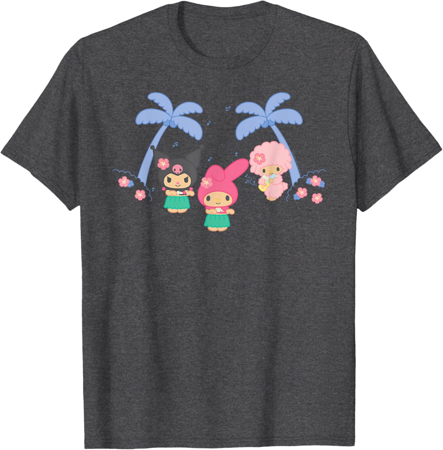 My Melody and Kuromi Tropical Hula T-Shirt for Fun Summer Style - 13