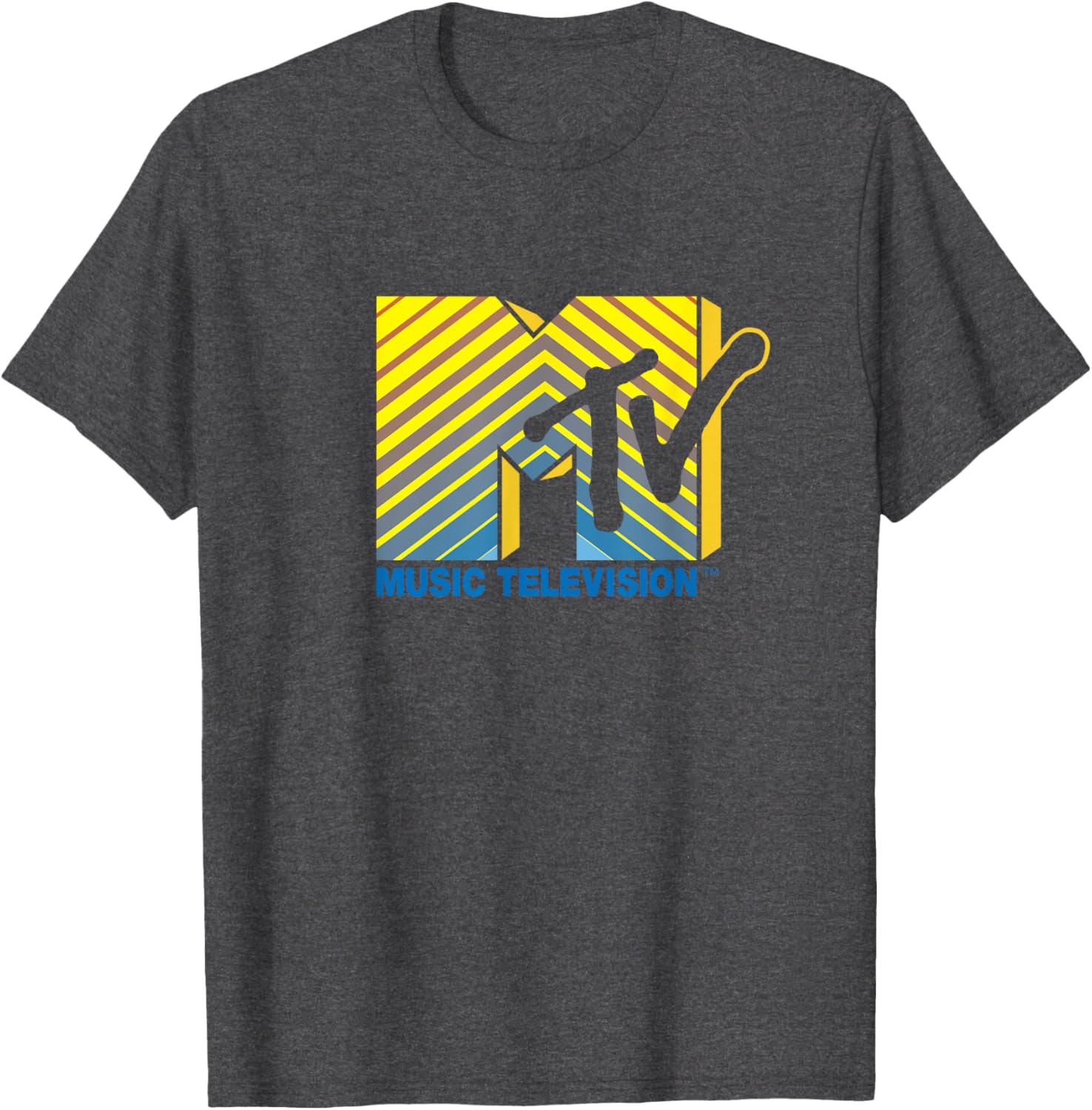 Mademark x MTV Official Logo T-Shirt Blue to Yellow Stylish Design - 2