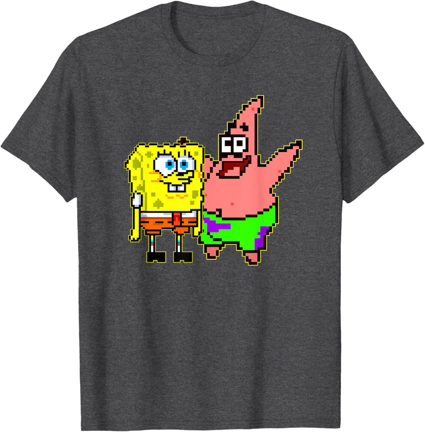 Mademark SpongeBob and Patrick Pixel Art T-Shirt for Fun Fashion Lovers - 4