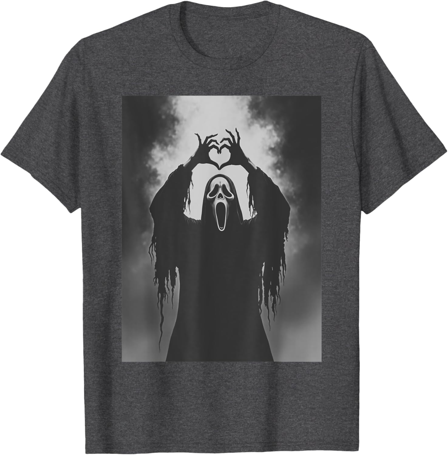 Funny Ghost Hand Heart Sign Halloween T-Shirt for Spooky Costume Fun - 16