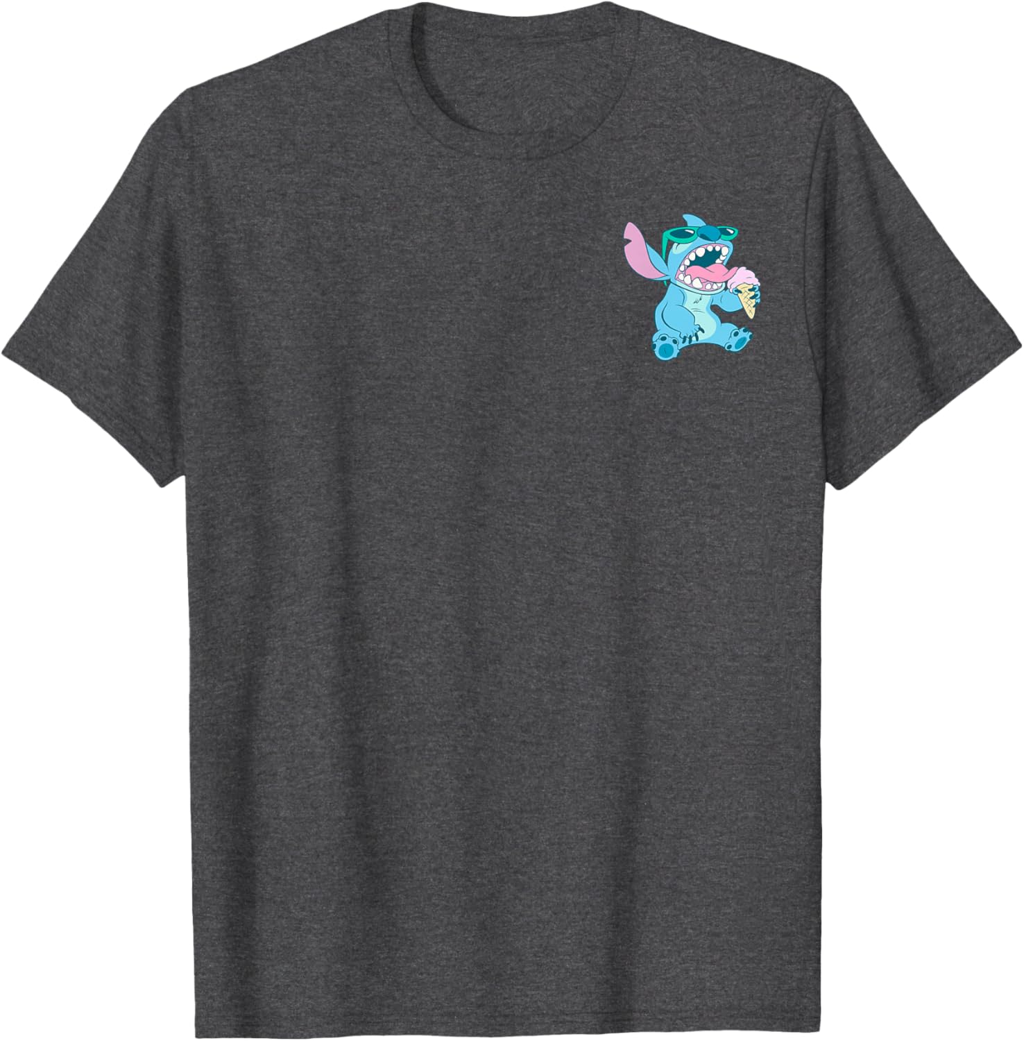 Disney Lilo & Stitch Retro Pocket Logo T-Shirt with Ice Cream Design - 10