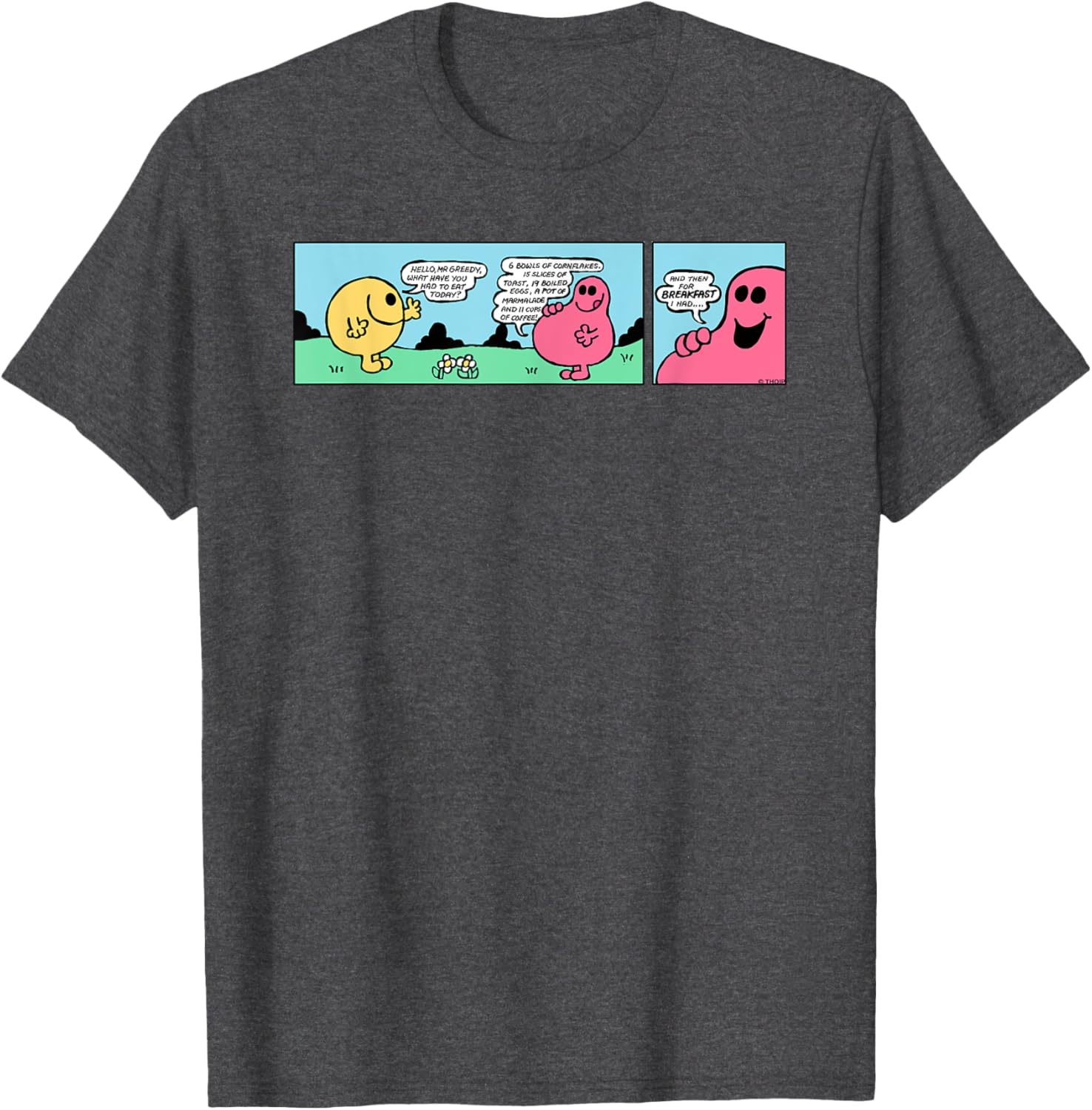Mr Men Mr Greedy Retro Comic Book T-Shirt Colorful Fun Apparel - 14