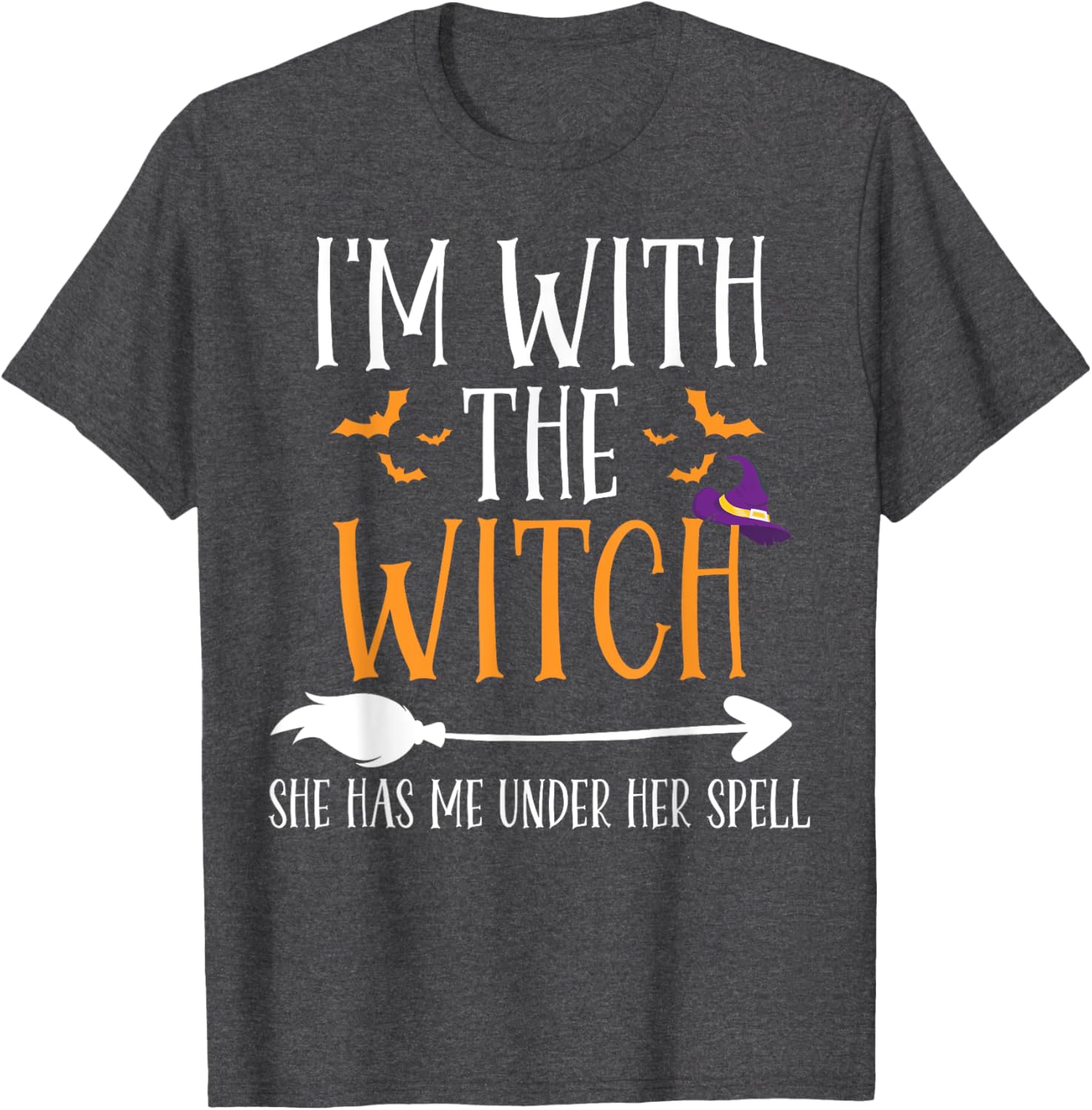 Funny I'm With The Witch Halloween Couples Costume T-Shirt for Fun Lovers - 9