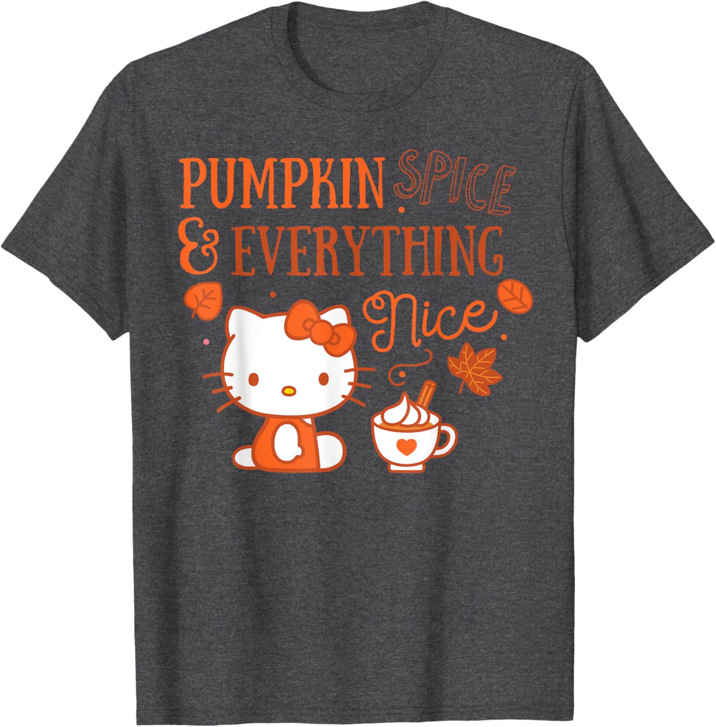 Cute Hello Kitty Pumpkin Spice T-Shirt Perfect for Fall Fashion - 15