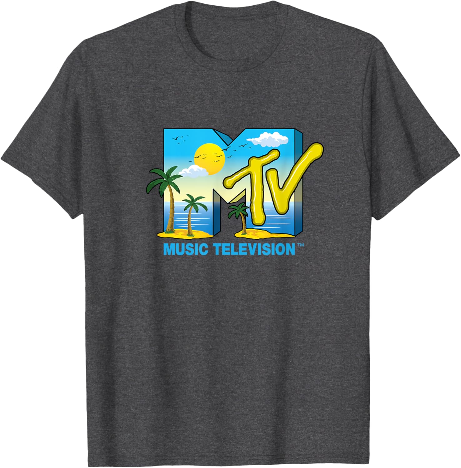 Mademark x MTV Official Logo T-Shirt with Palm Trees and Beach Vibes - 17