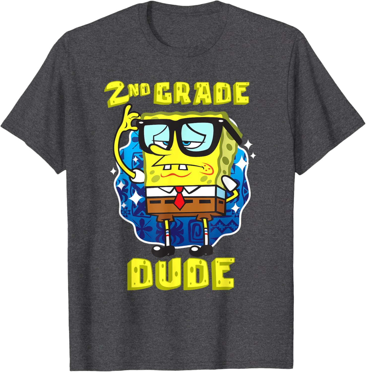 Mademark SpongeBob SquarePants 2nd Grader Dude Glasses T-Shirt for Kids - 5