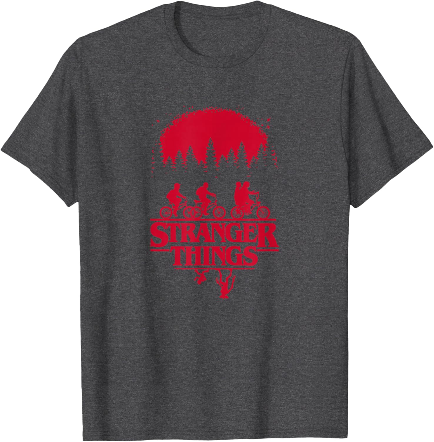 Stranger Things Upside Down Silhouette Group Shot T-Shirt for Fans - 11