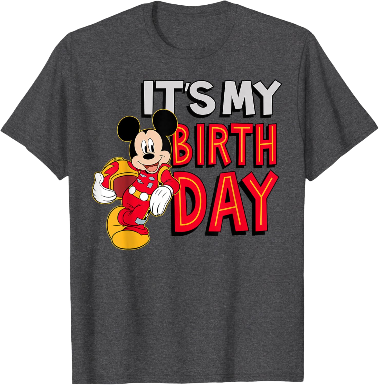 Disney Junior Mickey Birthday Short Sleeve T-Shirt for Kids Fun Wear - 1