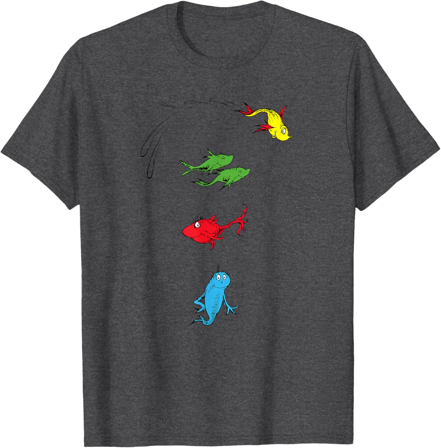 Dr. Seuss One Fish Two Fish Red Fish Blue Fish T-Shirt for Kids and Adults - 5